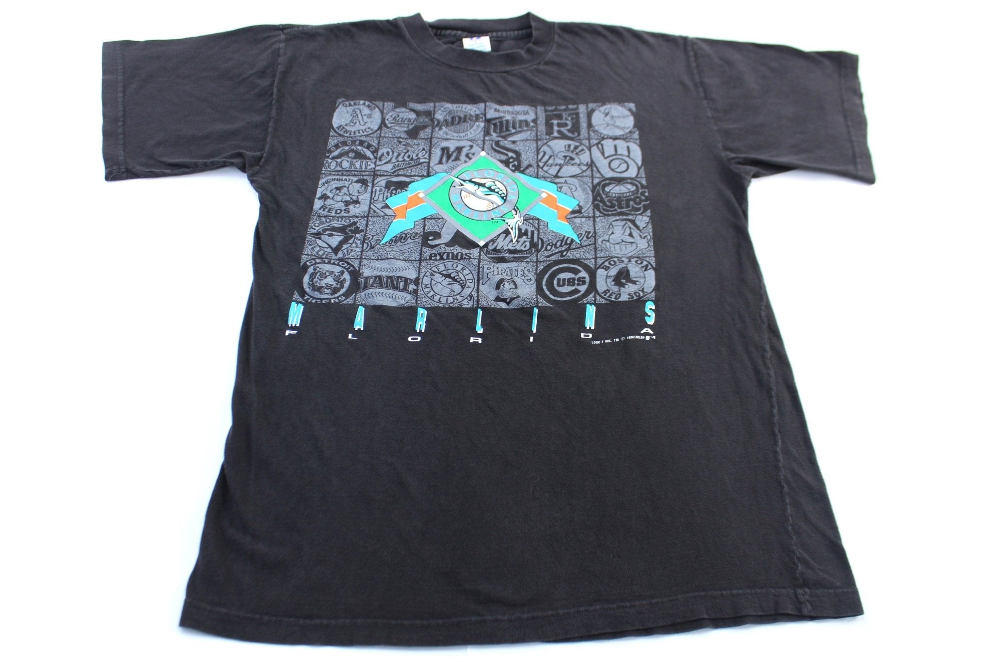 1992 Florida Marlins Logo 7 Baseball Graphic T-Shirt - ThriftedThreads.com