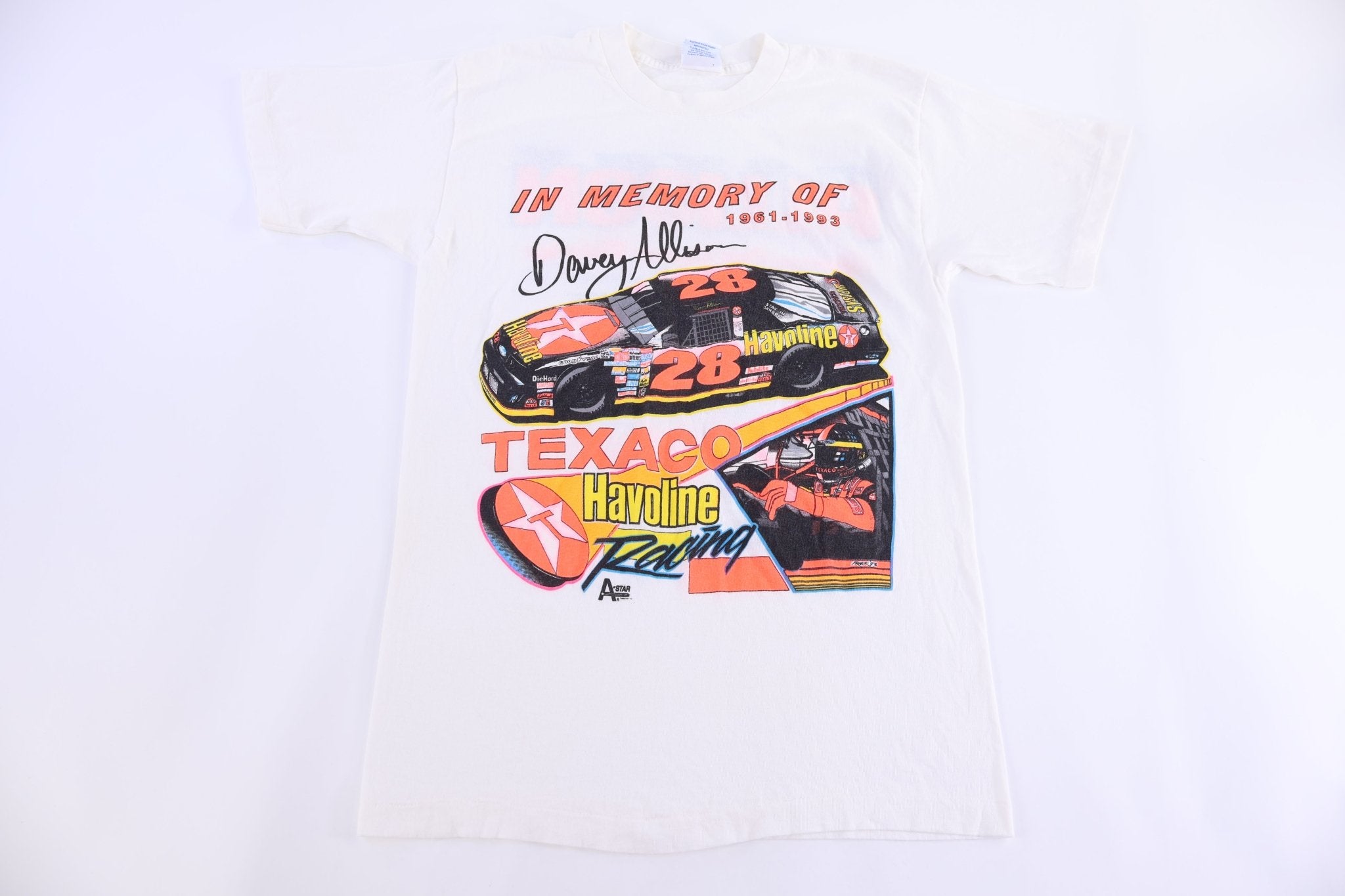 1992 In Memory Davey Allison Racing T-shirt - Shirts & Tops - Thrifted Threads