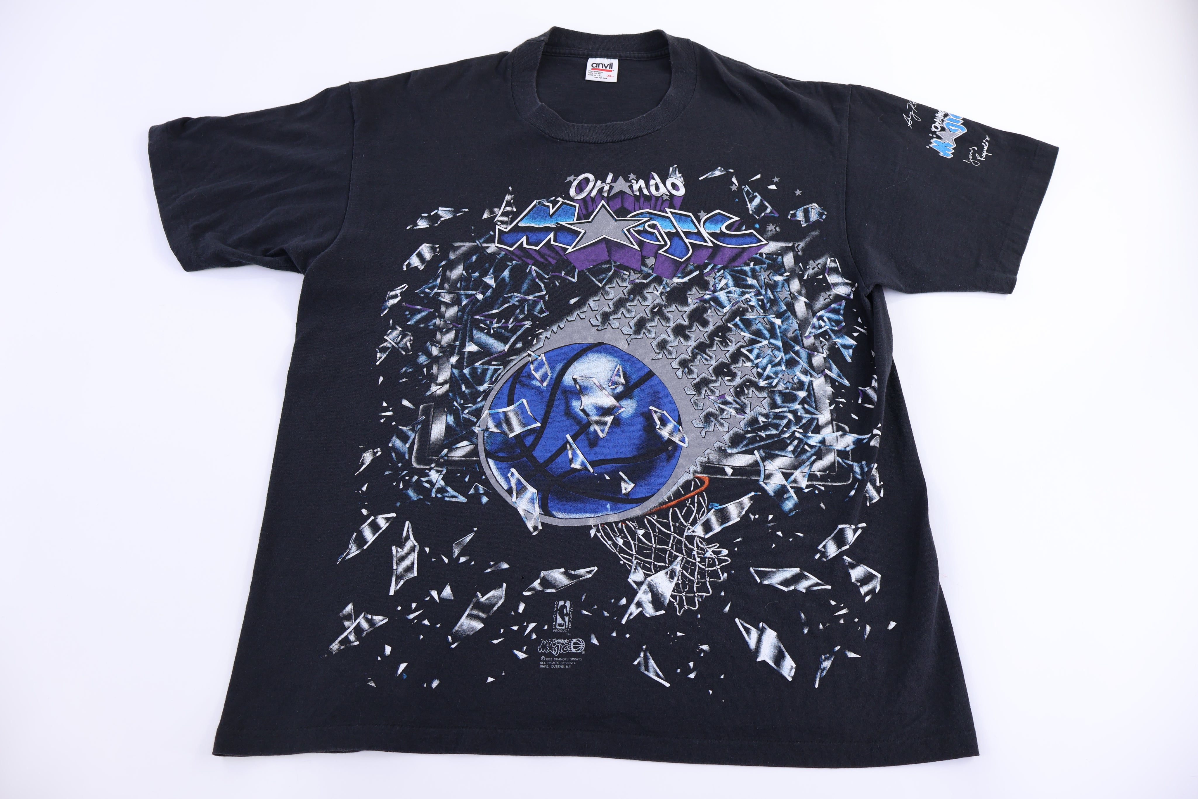 1992 Orlando Magic Basketball Shattered Backboard T-shirt - Shirts & Tops - Thrifted Threads