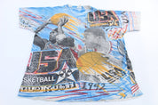 1992 USA Dream Team Michael Jordan Magic Johnson All Over Graphic T-shirt - ThriftedThreads.com