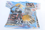 1992 USA Dream Team Michael Jordan Magic Johnson All Over Graphic T-shirt - ThriftedThreads.com