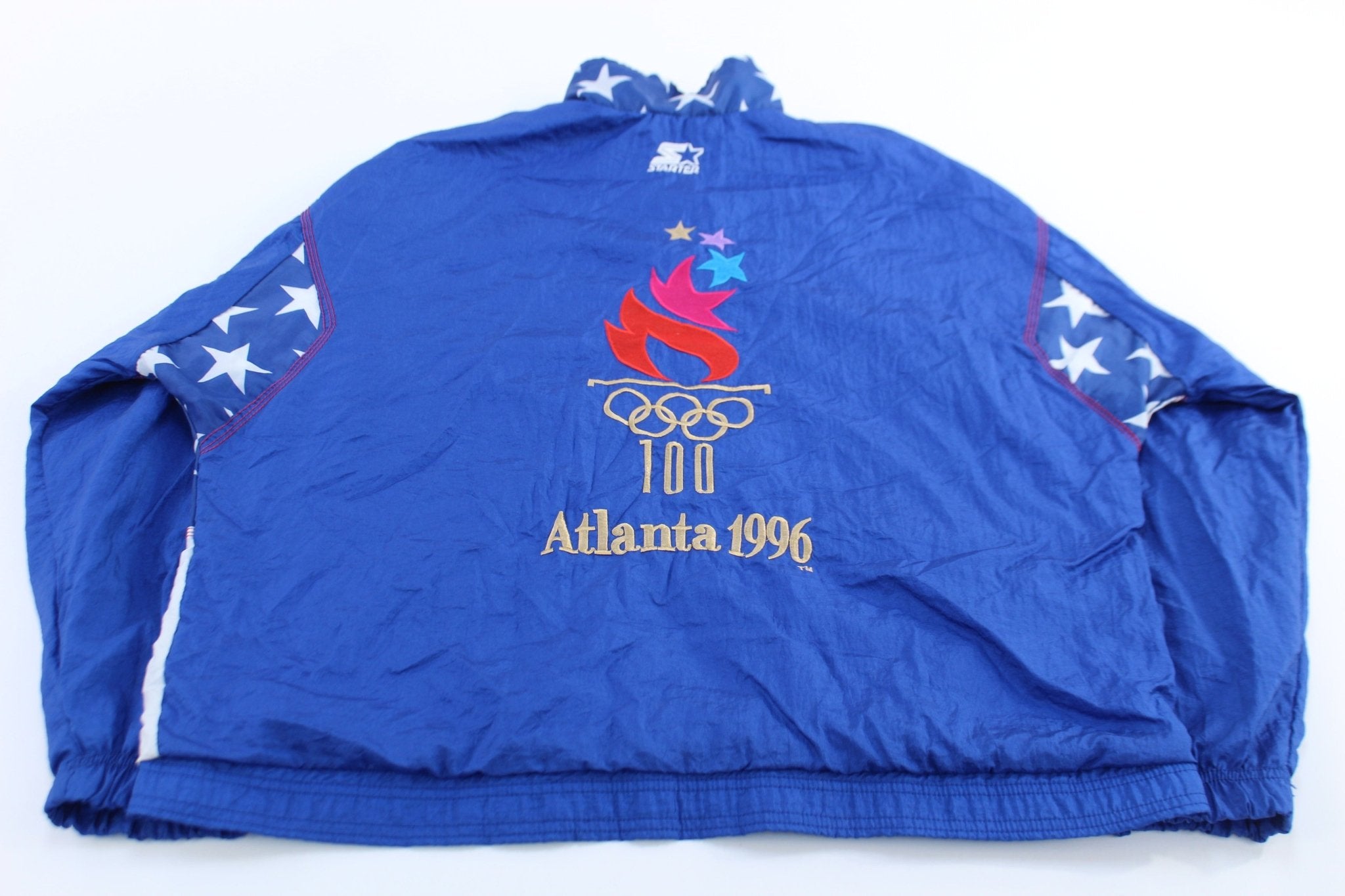 1993 Atlanta Olympics USA Embroidered Starter Zip Up Jacket - ThriftedThreads.com
