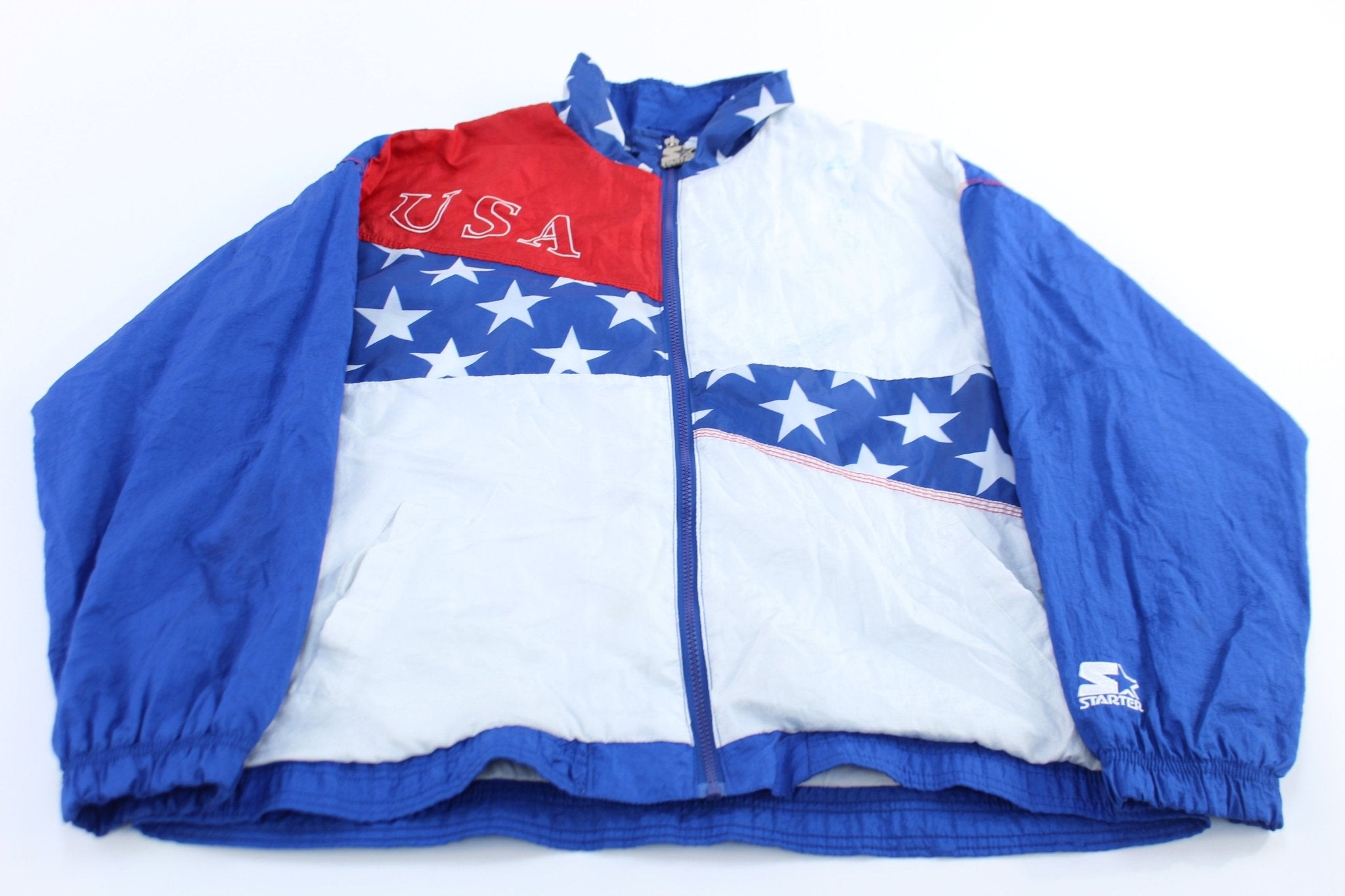 1993 Atlanta Olympics USA Embroidered Starter Zip Up Jacket - ThriftedThreads.com