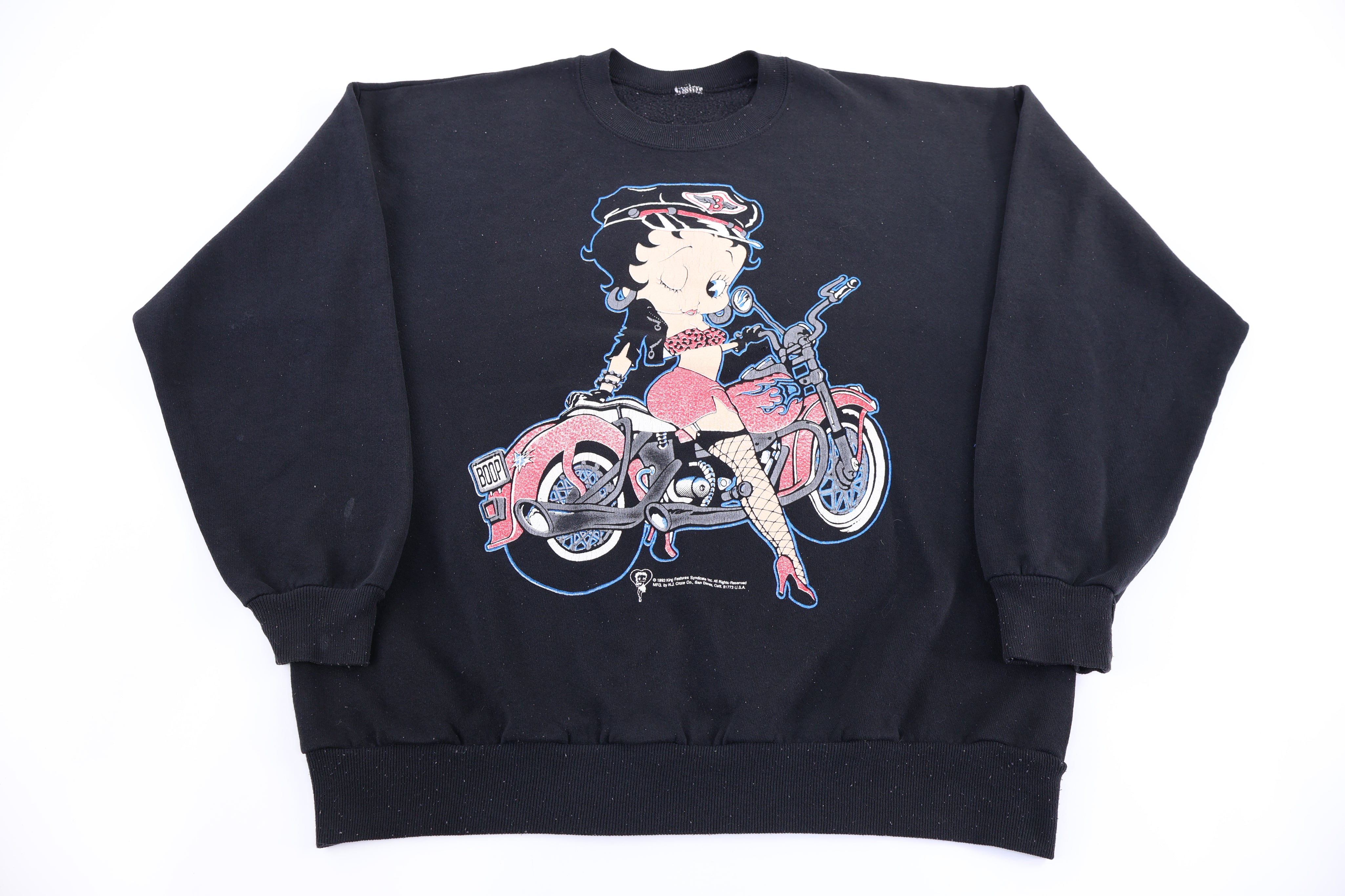 1993 Betty Boop Custom Cycles Sweatshirt - Sweatshirt - Thrifted Threads