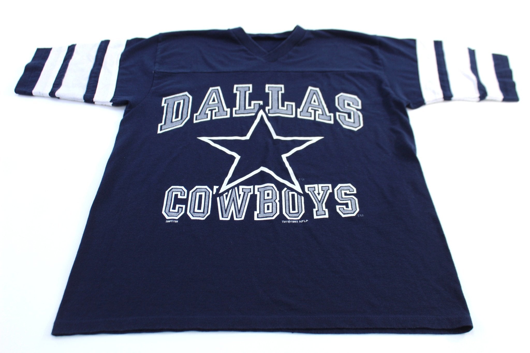 1993 Dallas Cowboys Football Striped T-Shirt - ThriftedThreads.com