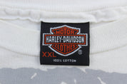 1993 Harley Davidson Motorcycles All Over Graphic T-shirt - ThriftedThreads.com