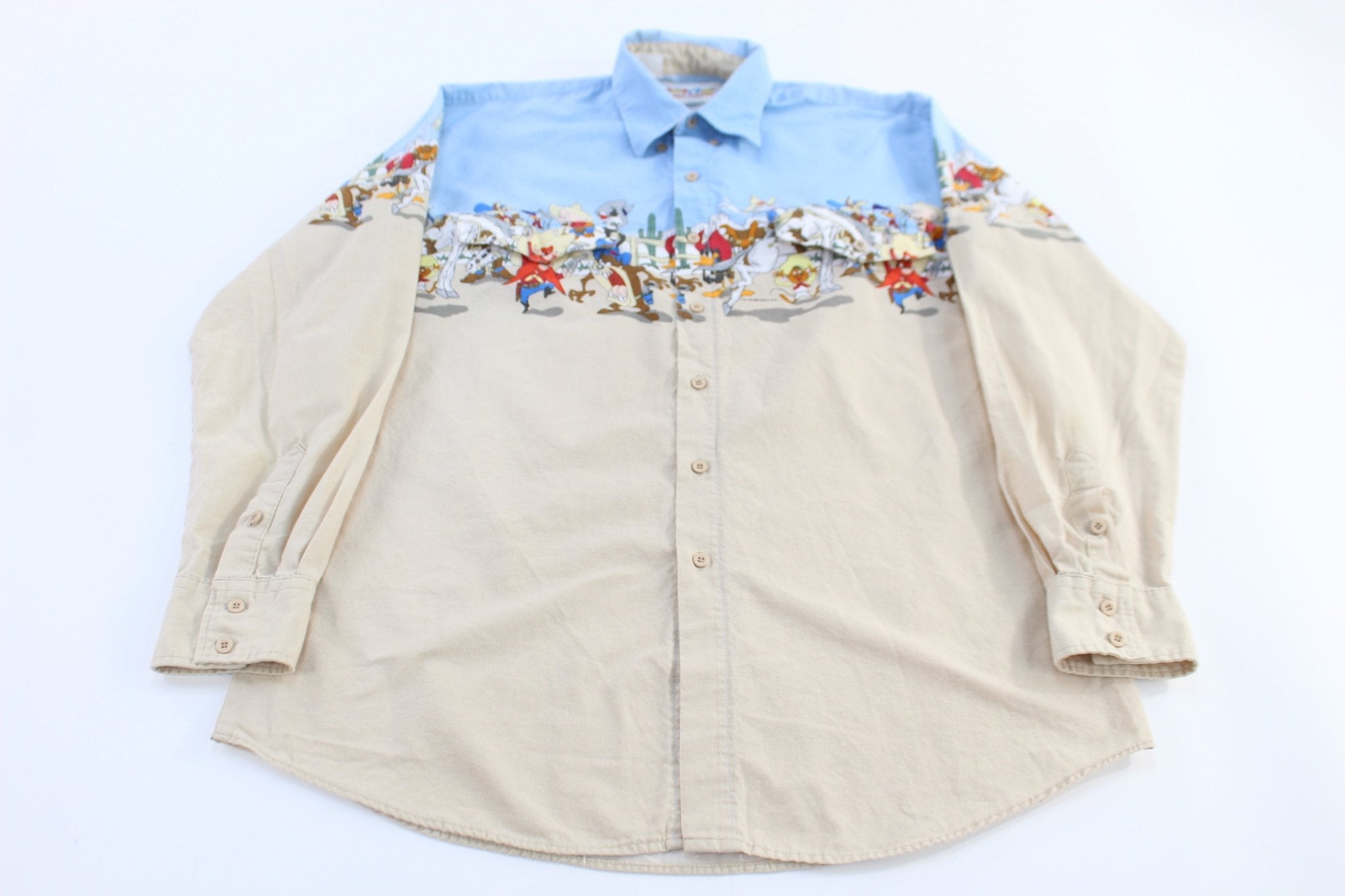 1993 Looney Tunes Western LS Button Down - ThriftedThreads.com