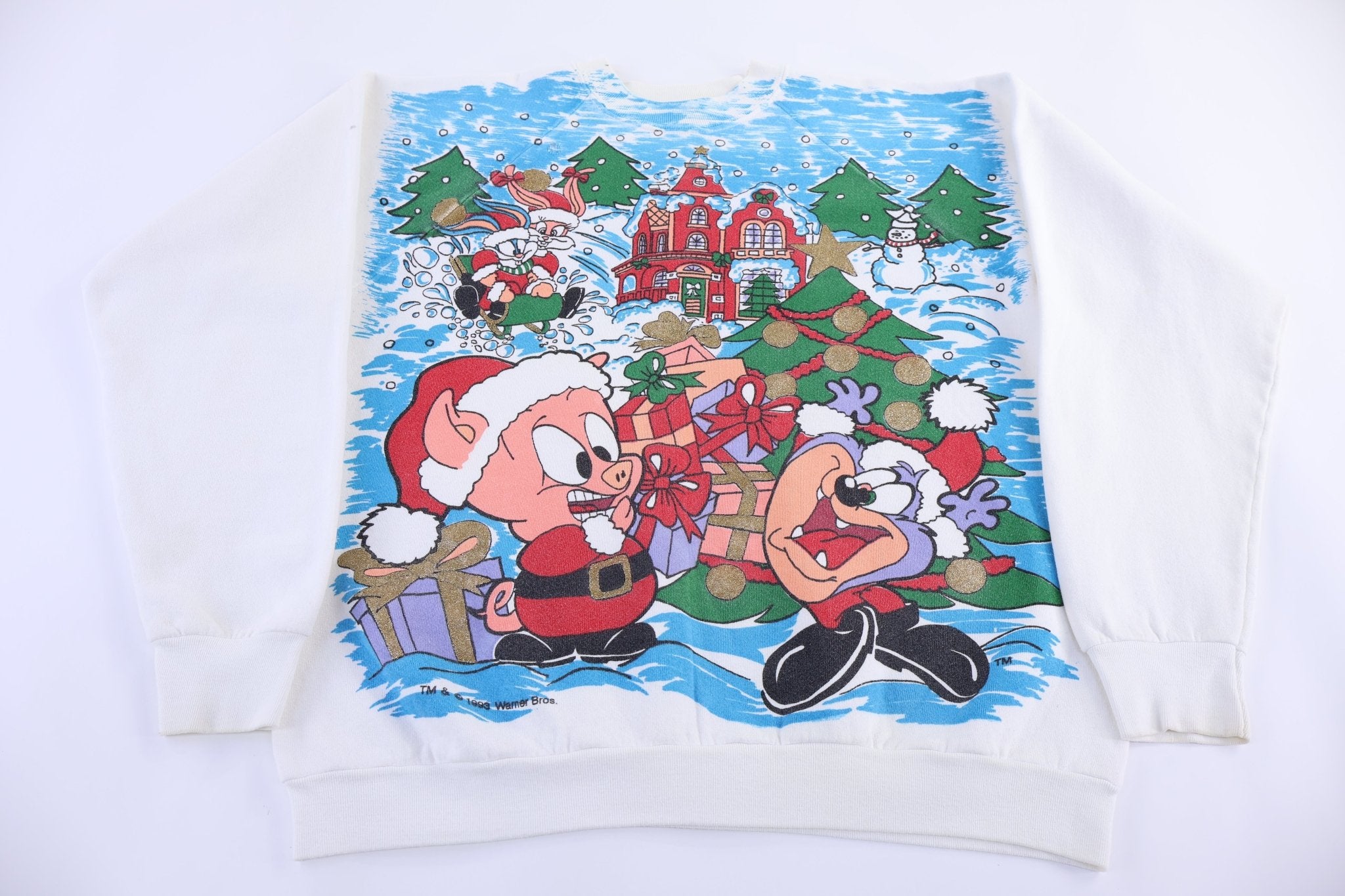 1993 Tiny Toons Christmas Graphic Sweatshirt - Sweatshirt - Thrifted Threads