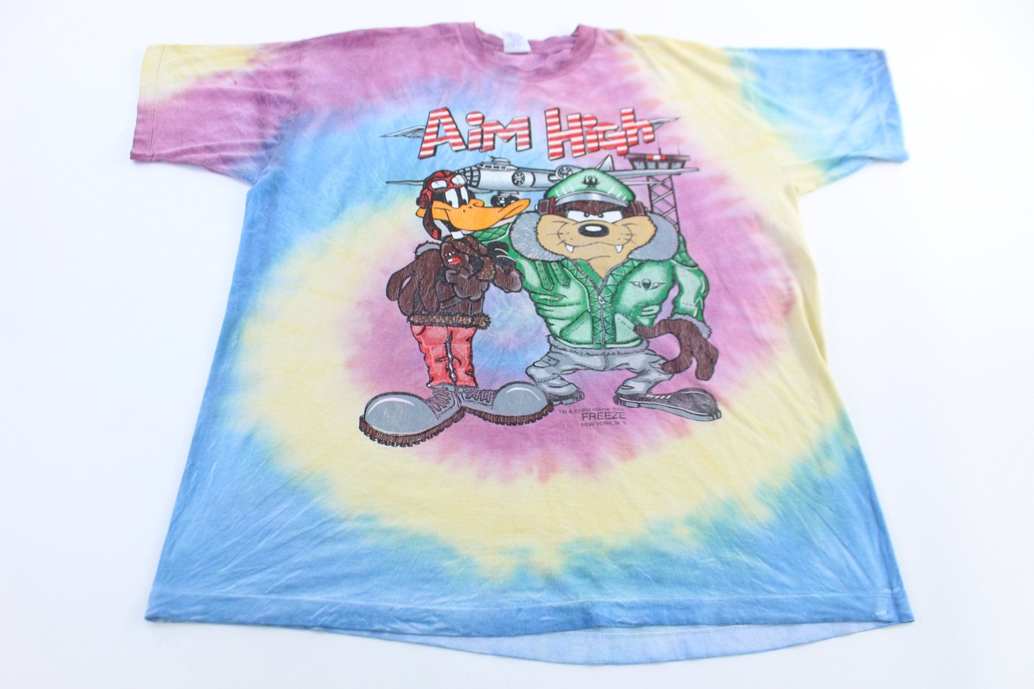 1994 Aim High Taz & Daffy Duck Tie Dye T-shirt - ThriftedThreads.com