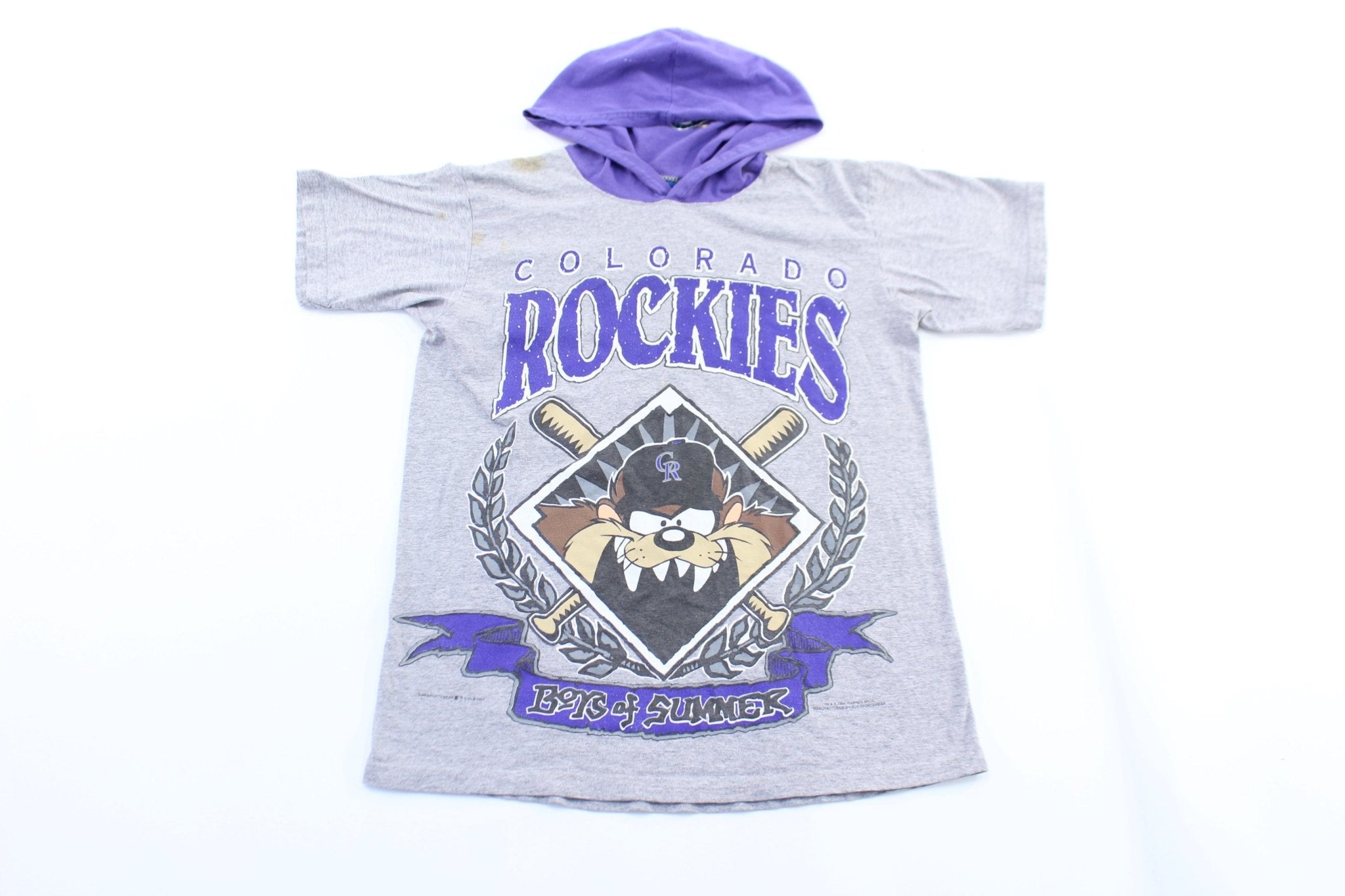 1994 Colorado Rockies Tasmanian Devil Lightweight Hoodie - ThriftedThreads.com