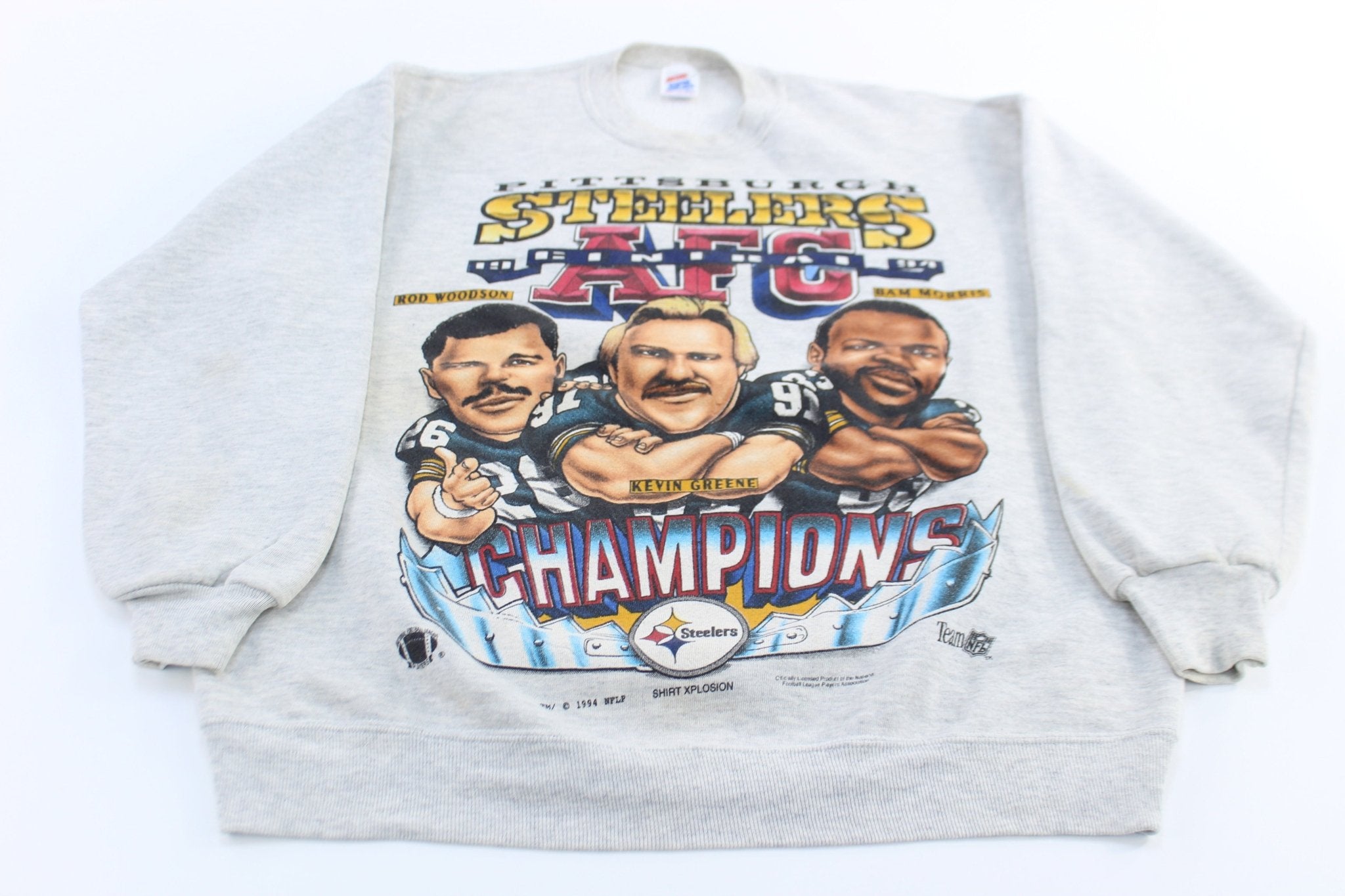 1994 Pittsburgh Steelers AFC Central Football Champions Caricature Sweatshirt - ThriftedThreads.com