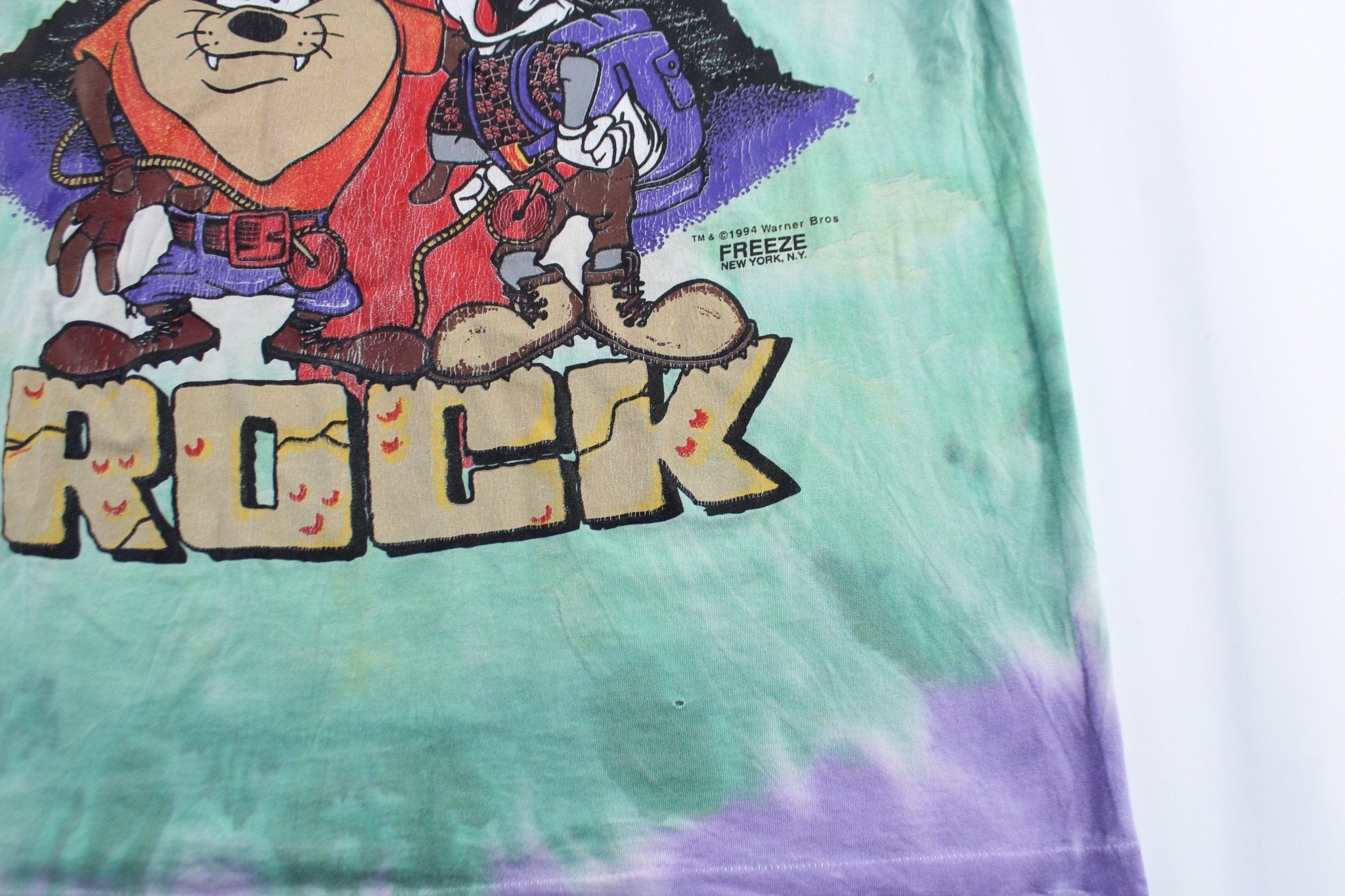 1994 Warner Bros Go Climb A Rock Tie - Dye T-Shirt - ThriftedThreads.com