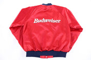 1995 Bud King of Beers Satin Bomber Jacket - Jacket - Thrifted Threads