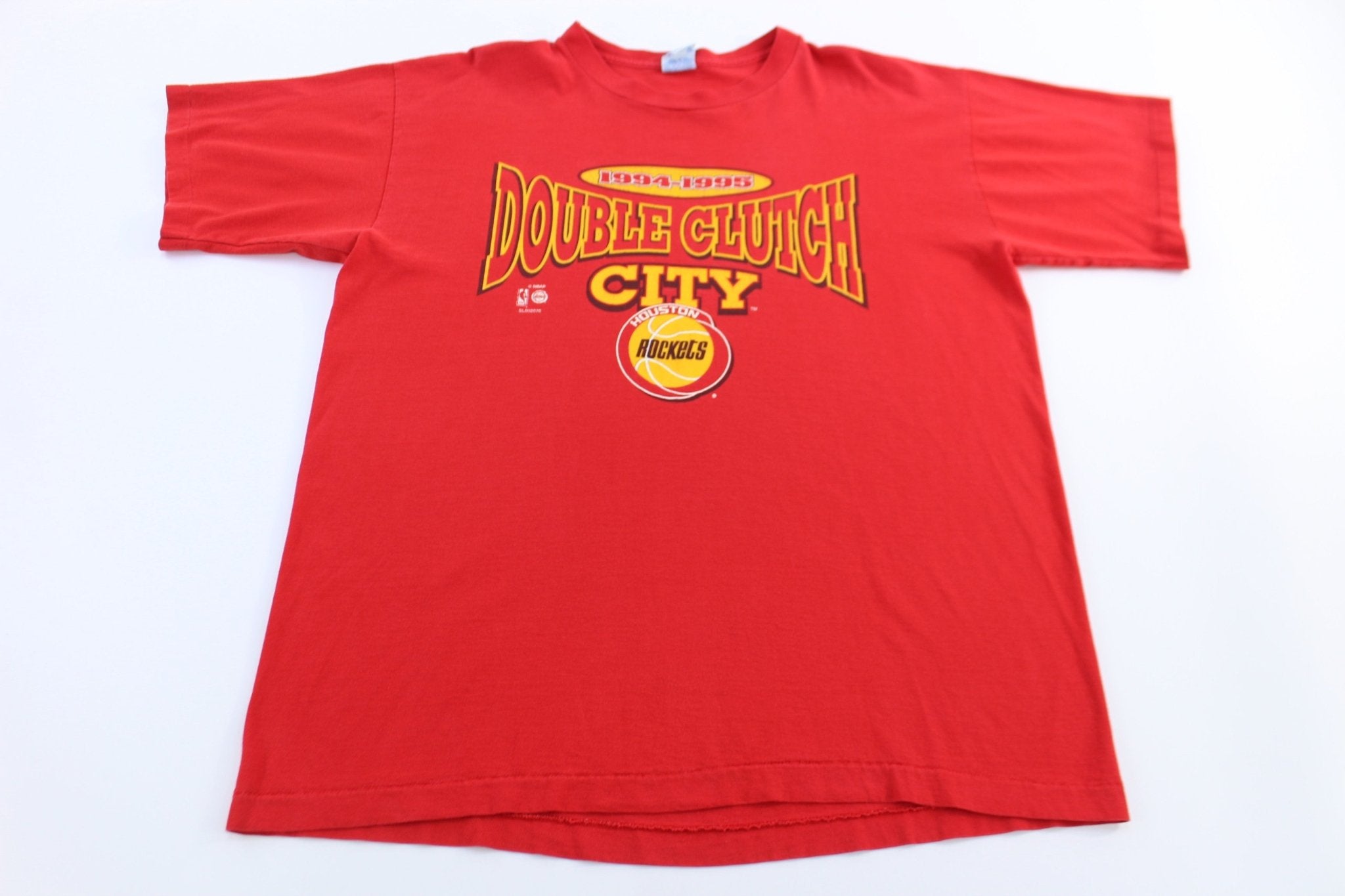 1995 Double Clutch City Houston Rockets Basketball T-shirt - ThriftedThreads.com