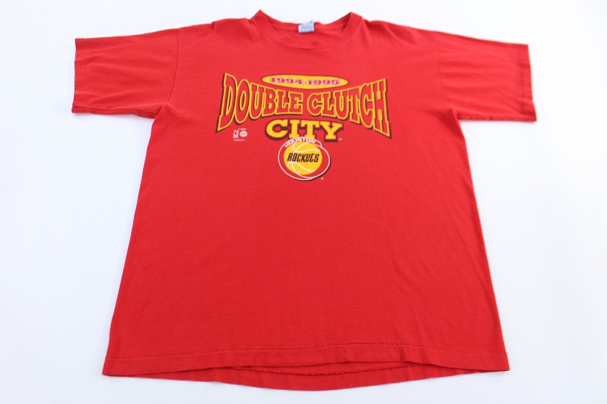 1995 Double Clutch City Houston Rockets Basketball T-shirt - Shirts & Tops - Thrifted Threads