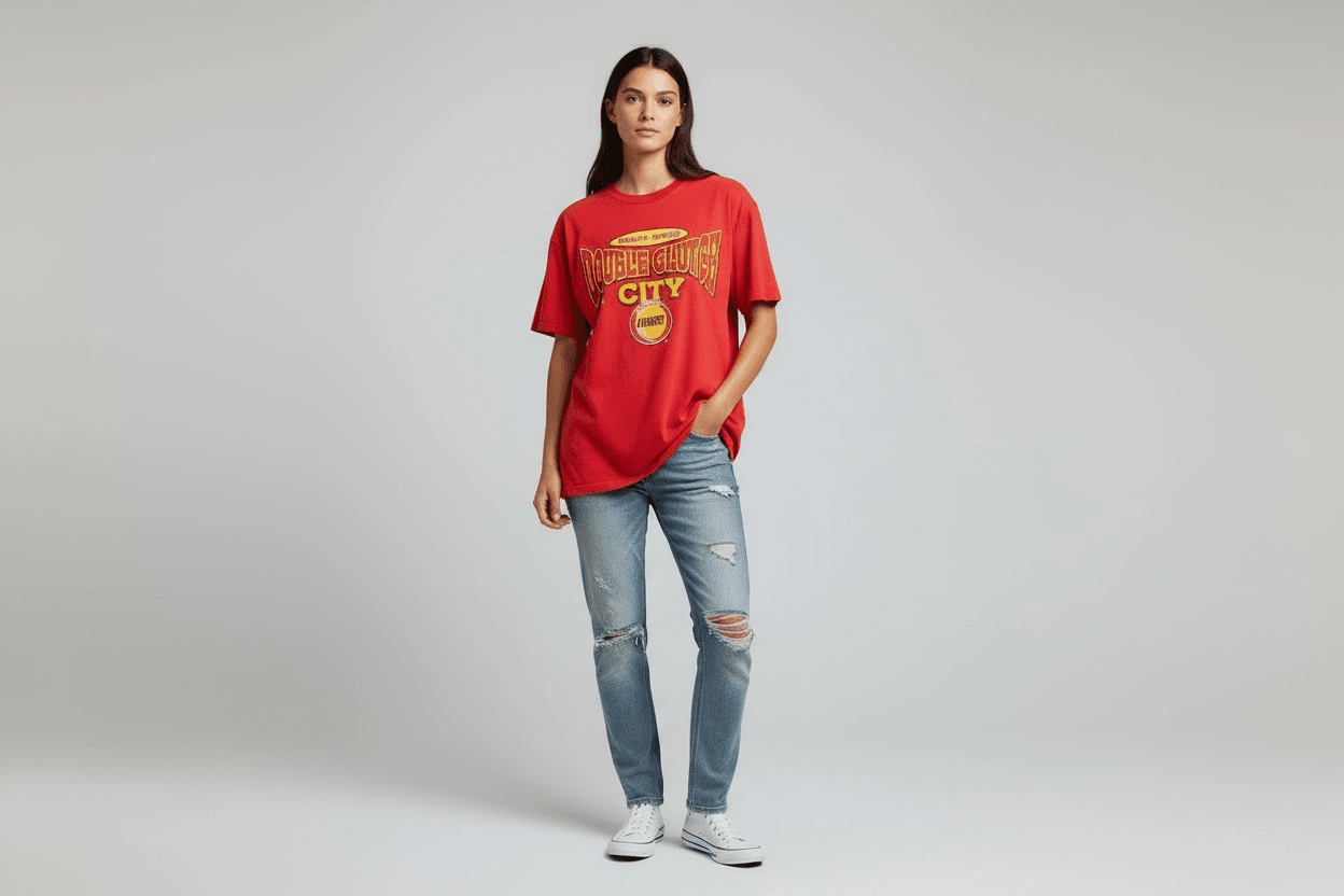 1995 Double Clutch City Houston Rockets Basketball T-shirt - Shirts & Tops - Thrifted Threads