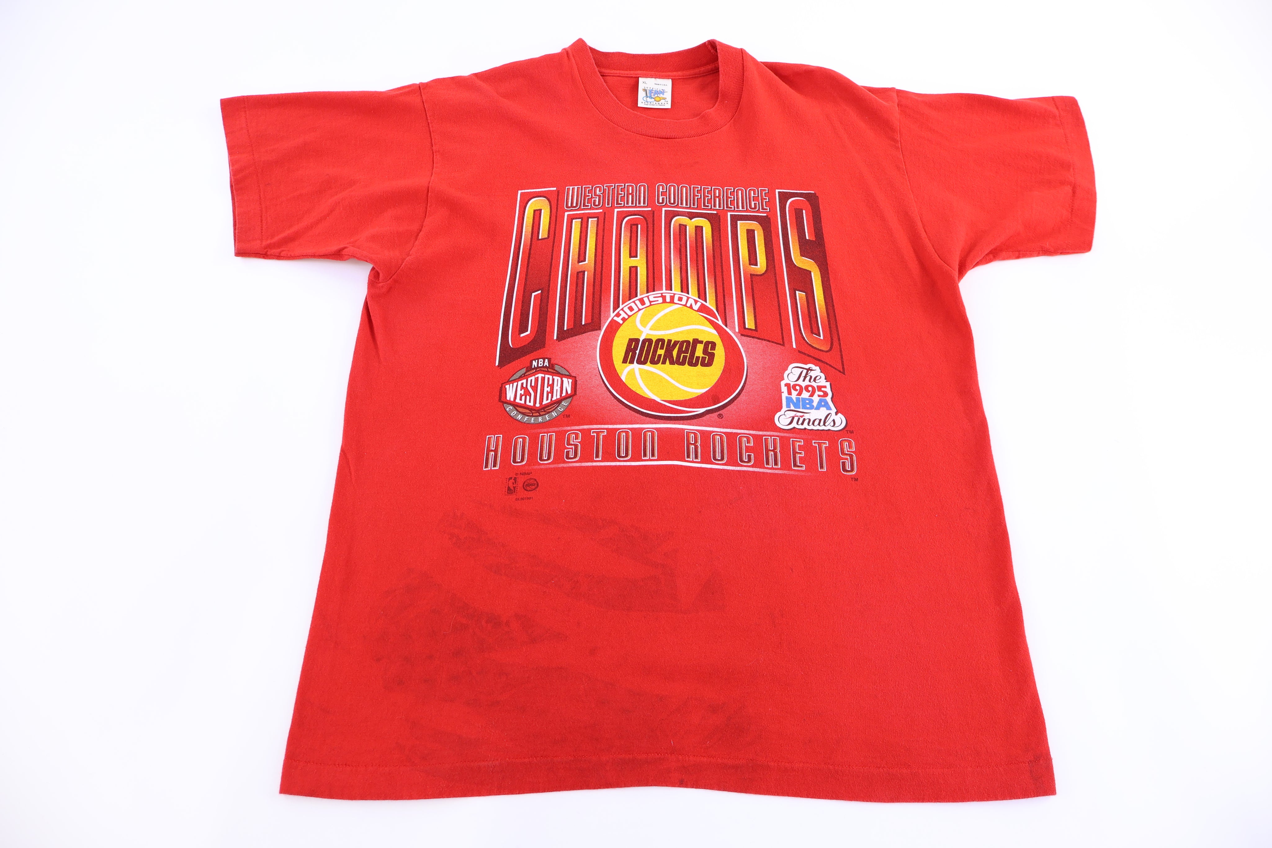1995 Houston Rockets Basketball Western Conference Champs T-shirt - Shirts & Tops - Thrifted Threads