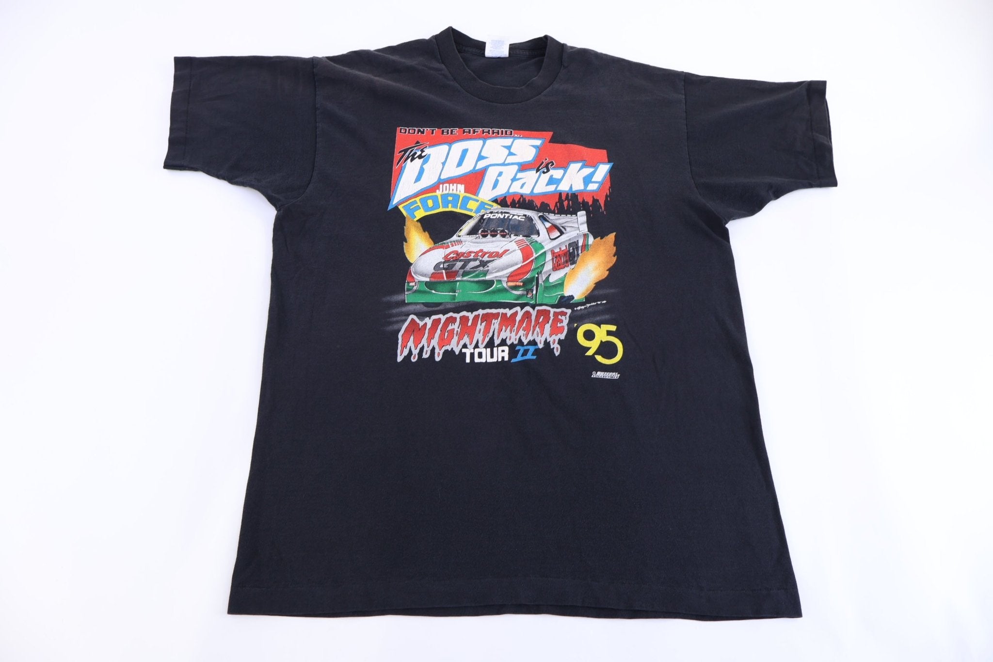 1995 John Force The Boss Is Back Racing T-shirt - Shirts & Tops - Thrifted Threads