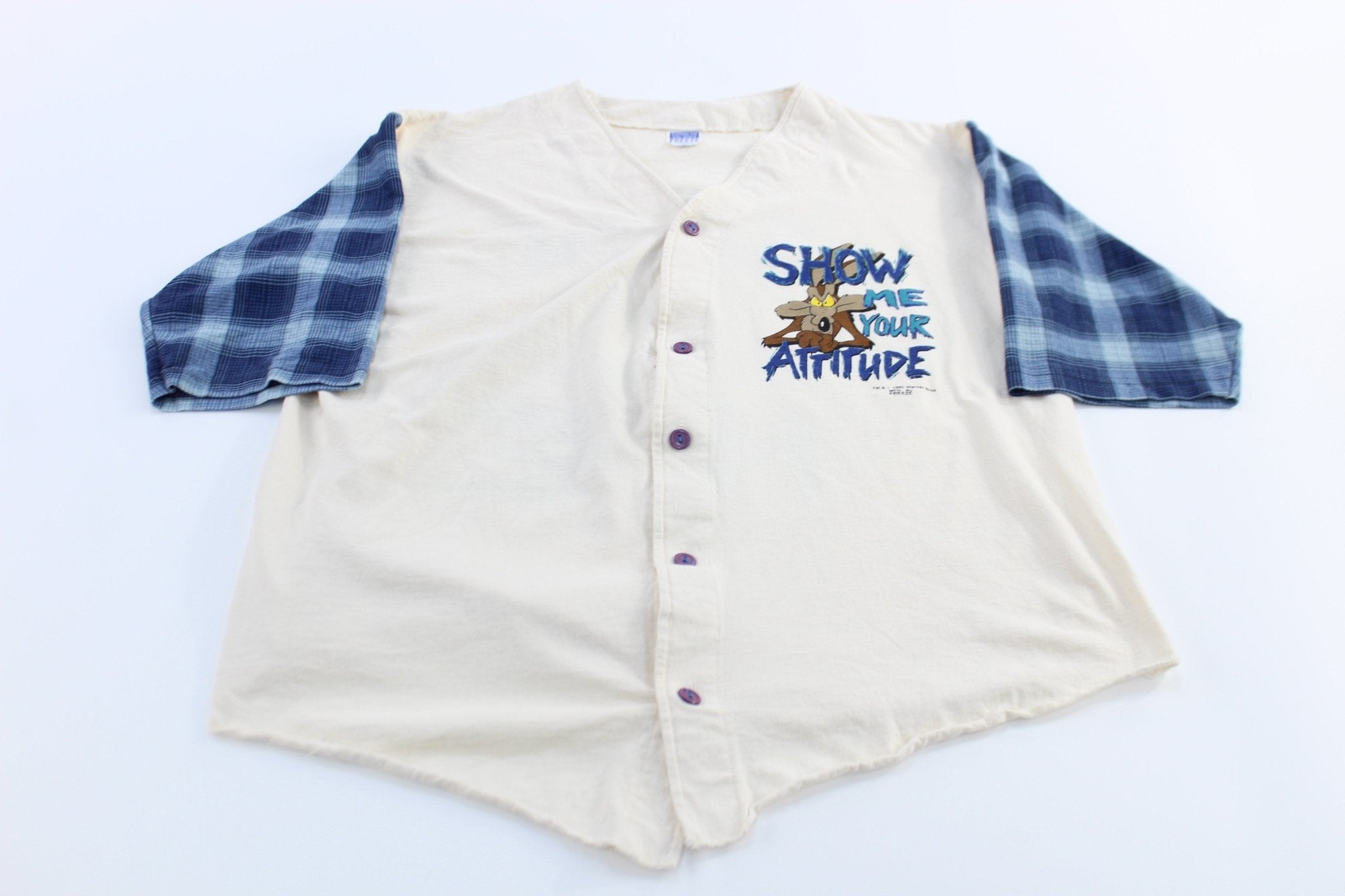 1995 Warner Bros Show Me Your Attitude Wile. E Coyote Jersey - ThriftedThreads.com