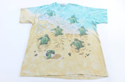 1996 Liquid Blue Turtles All Over Graphic T-shirt - ThriftedThreads.com