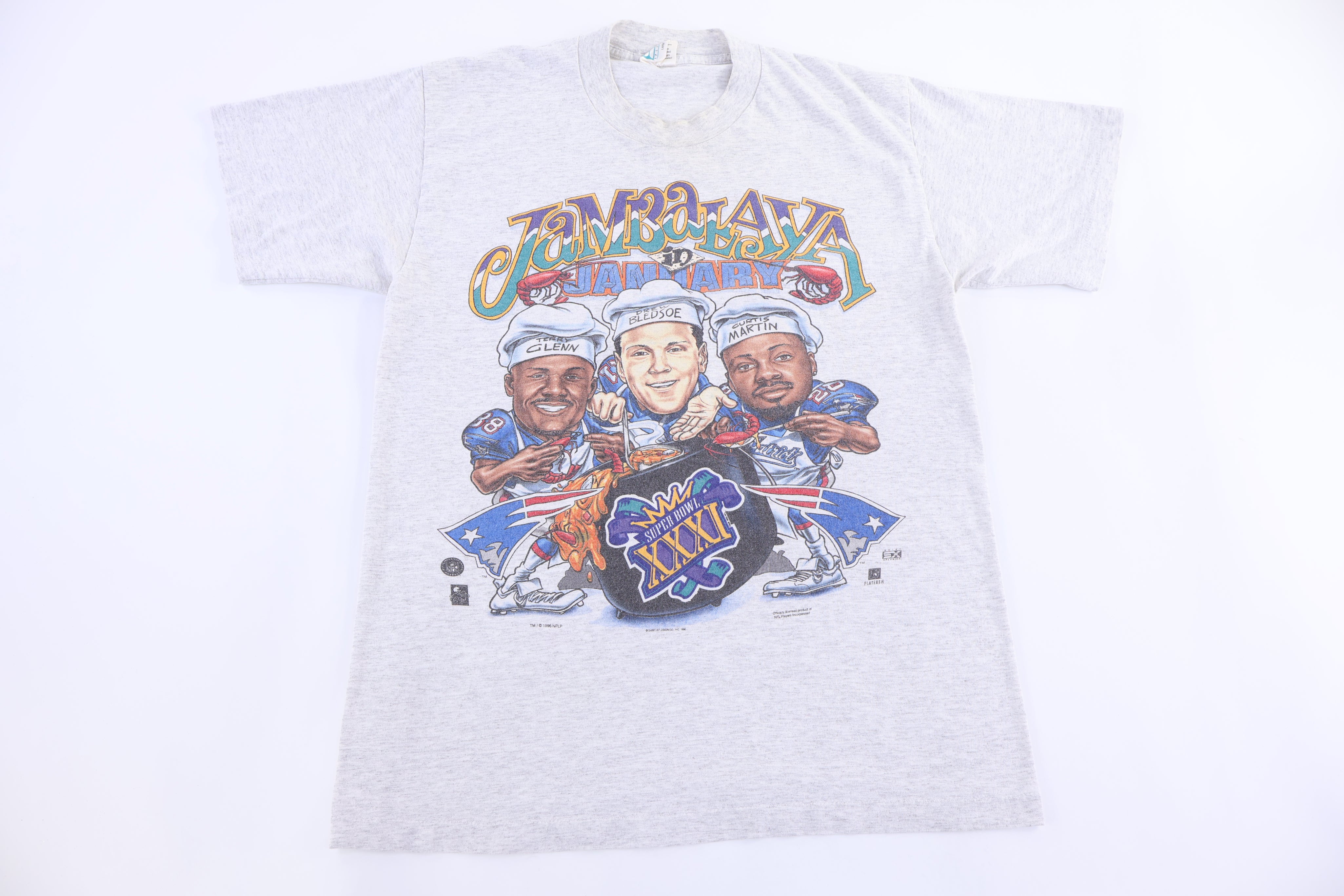 1996 New England Patriots Jambalaya In January T-shirt - Shirts & Tops - Thrifted Threads