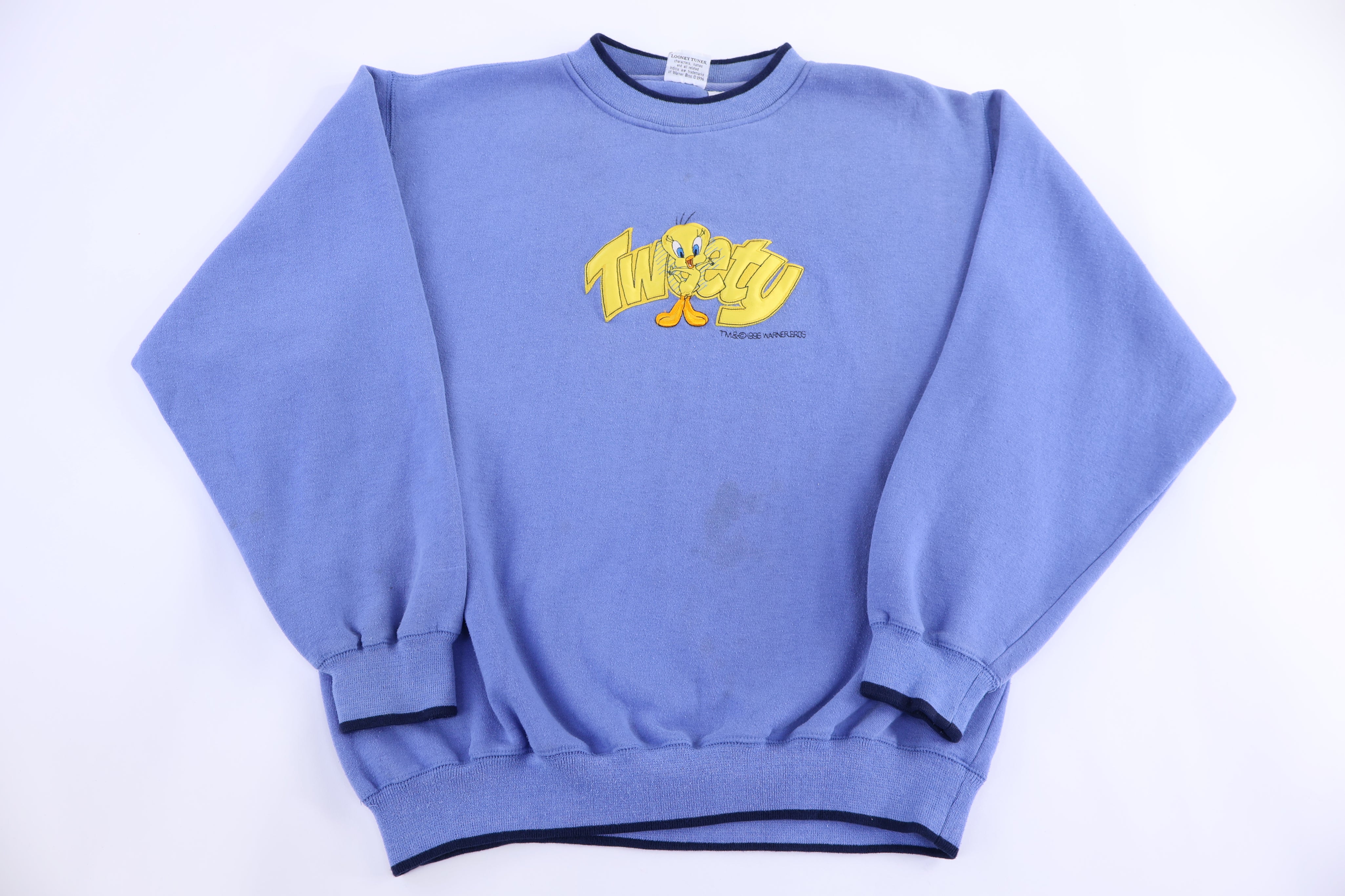 1996 Tweety Bird Embroidered Graphic Sweatshirt - Sweatshirt - Thrifted Threads