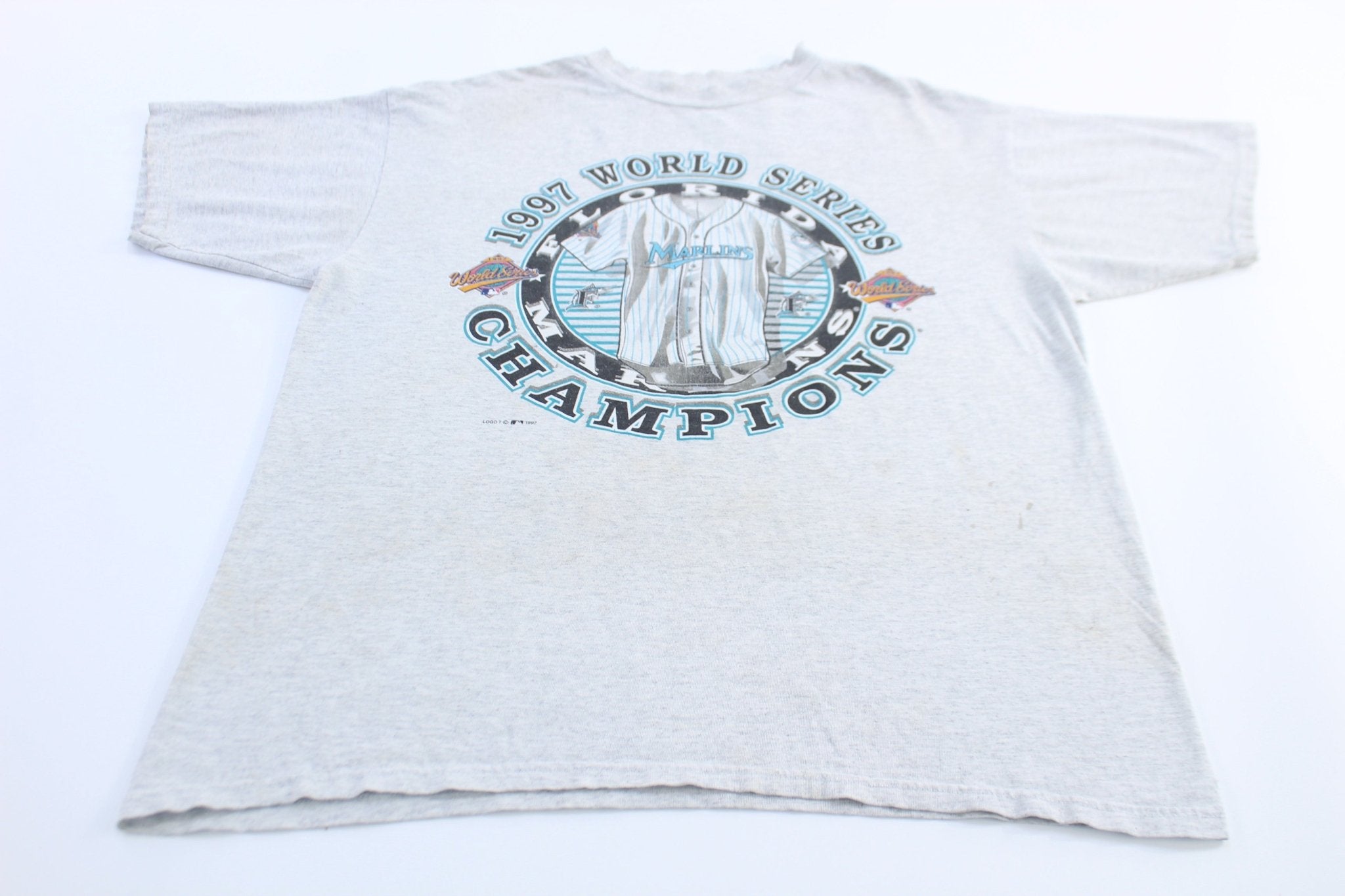 1997 Florida Marlins Baseball World Series Champions T-Shirt - ThriftedThreads.com