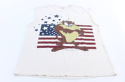 1997 Looney Tunes Tasmanian Devil USA Flag Tank Top - ThriftedThreads.com