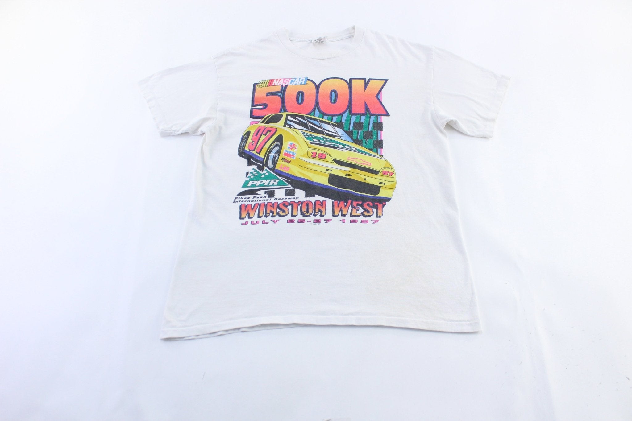 1997 Nascar Winston Western 500 Racing Graphic T-Shirt - ThriftedThreads.com