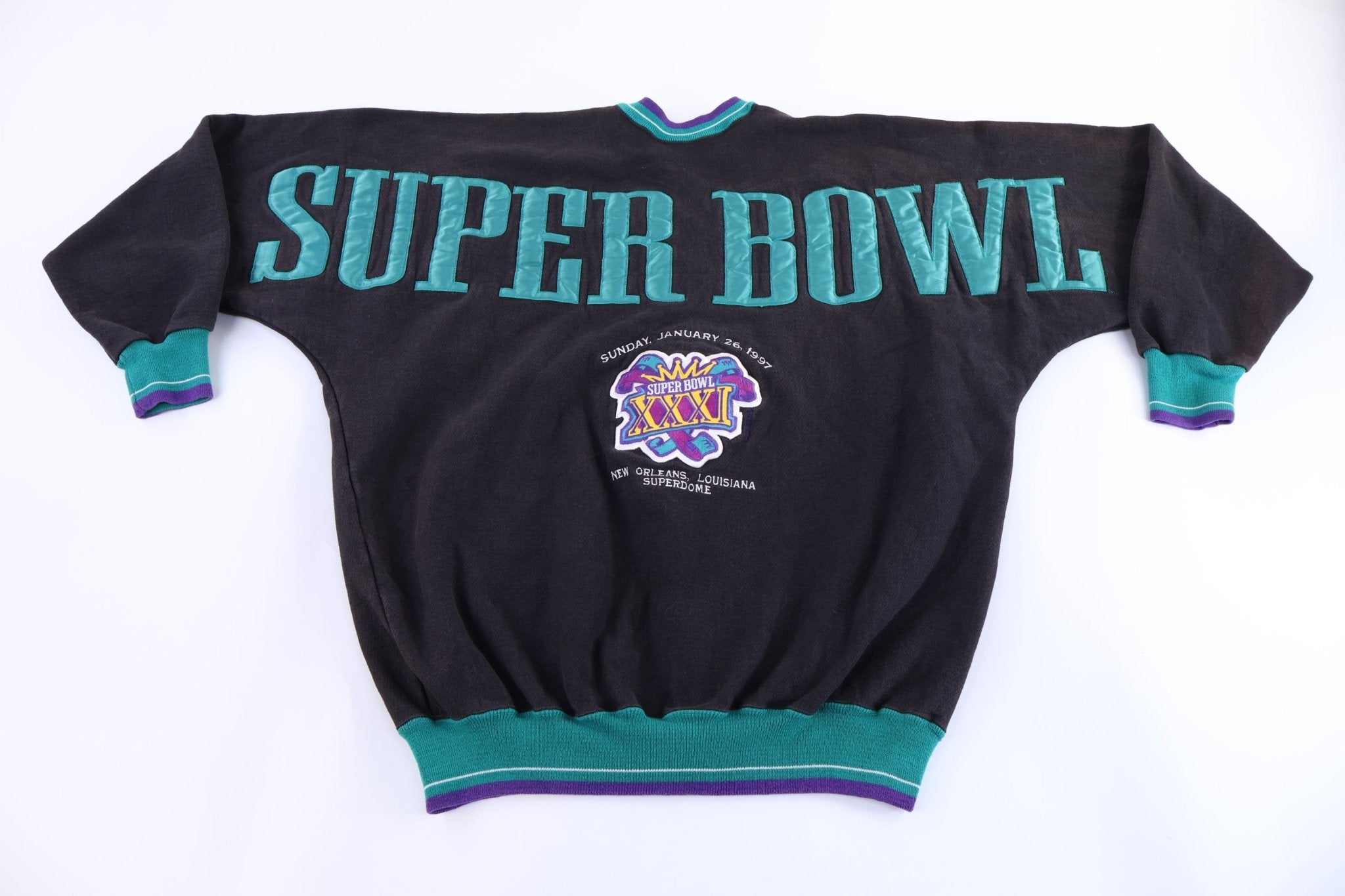 1997 NFL Super Bowl Louisiana Embroidered Sweatshirt - Sweatshirt - Thrifted Threads