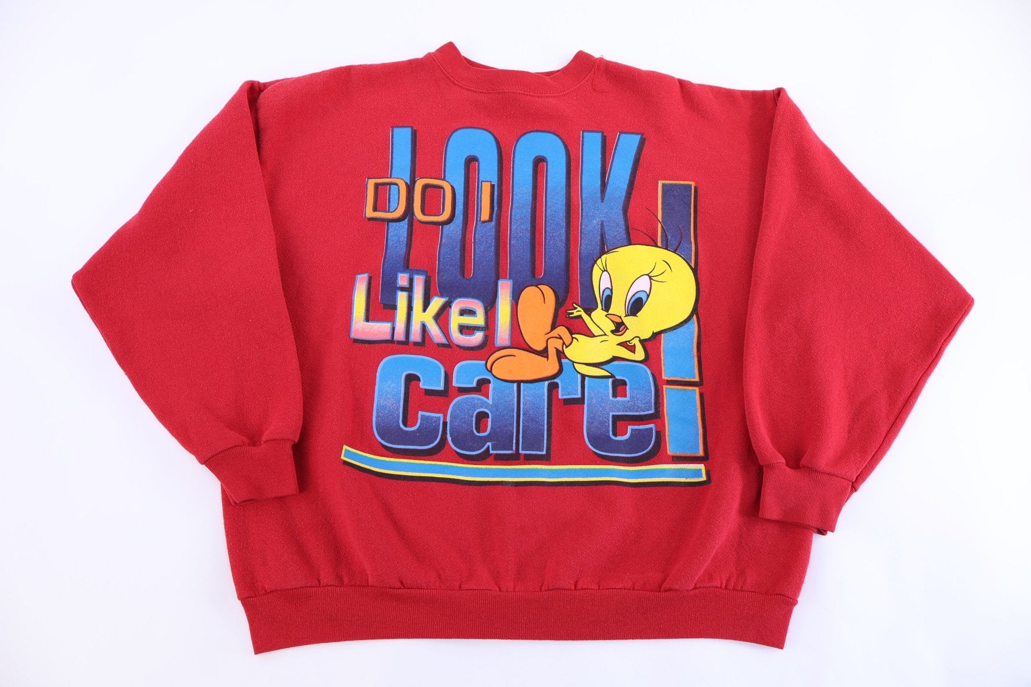 1997 Tweety Bird Do I Look Like I Care Sweatshirt - Sweatshirt - Thrifted Threads