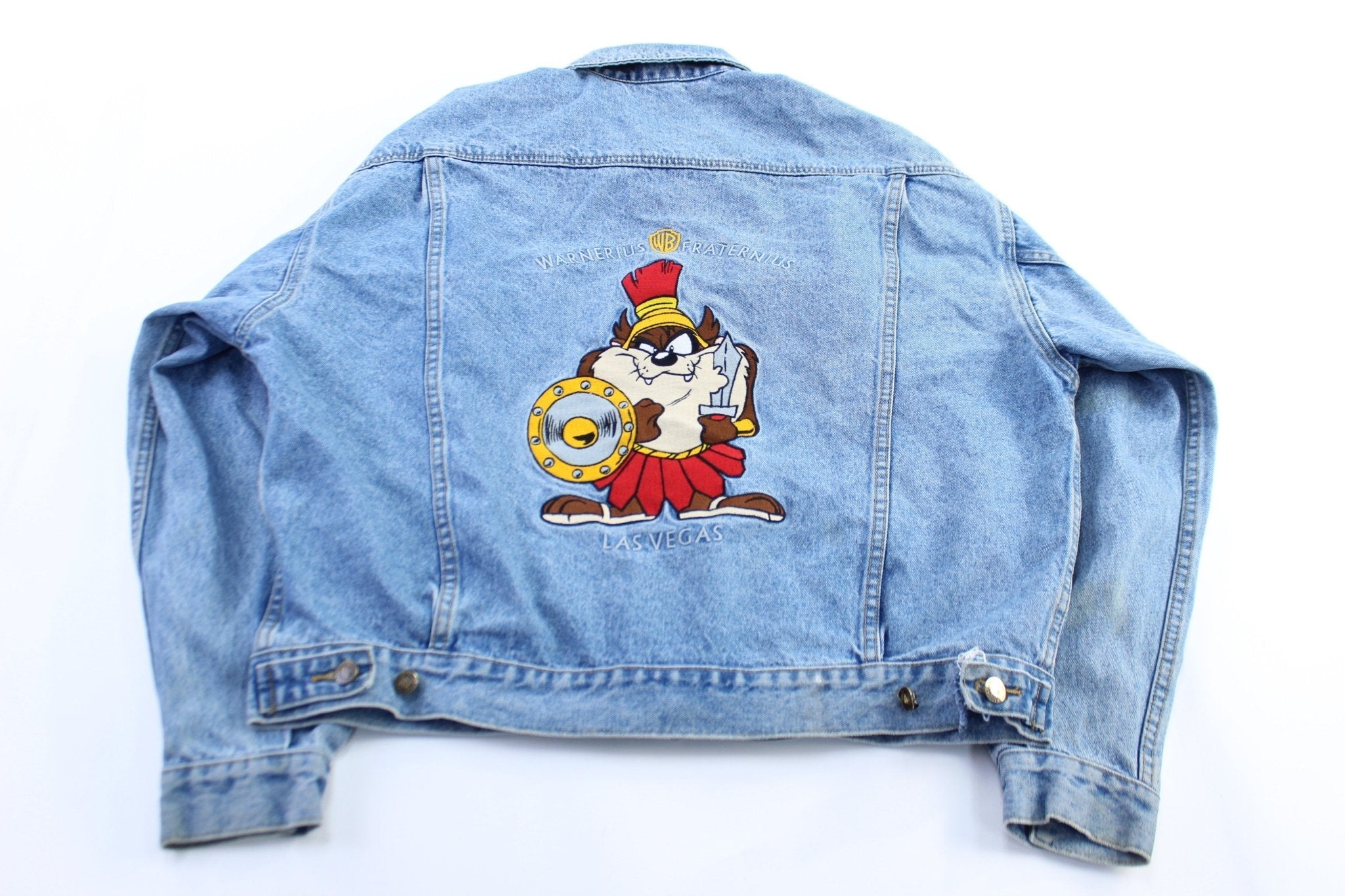 1997 Warner Bros Embroidered Tas Las Vegas Denim Jacket - Jacket - Thrifted Threads