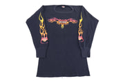 1998 Harley Davidson Motorcycles Flames Thermal LS T-shirt - Shirts & Tops - Thrifted Threads