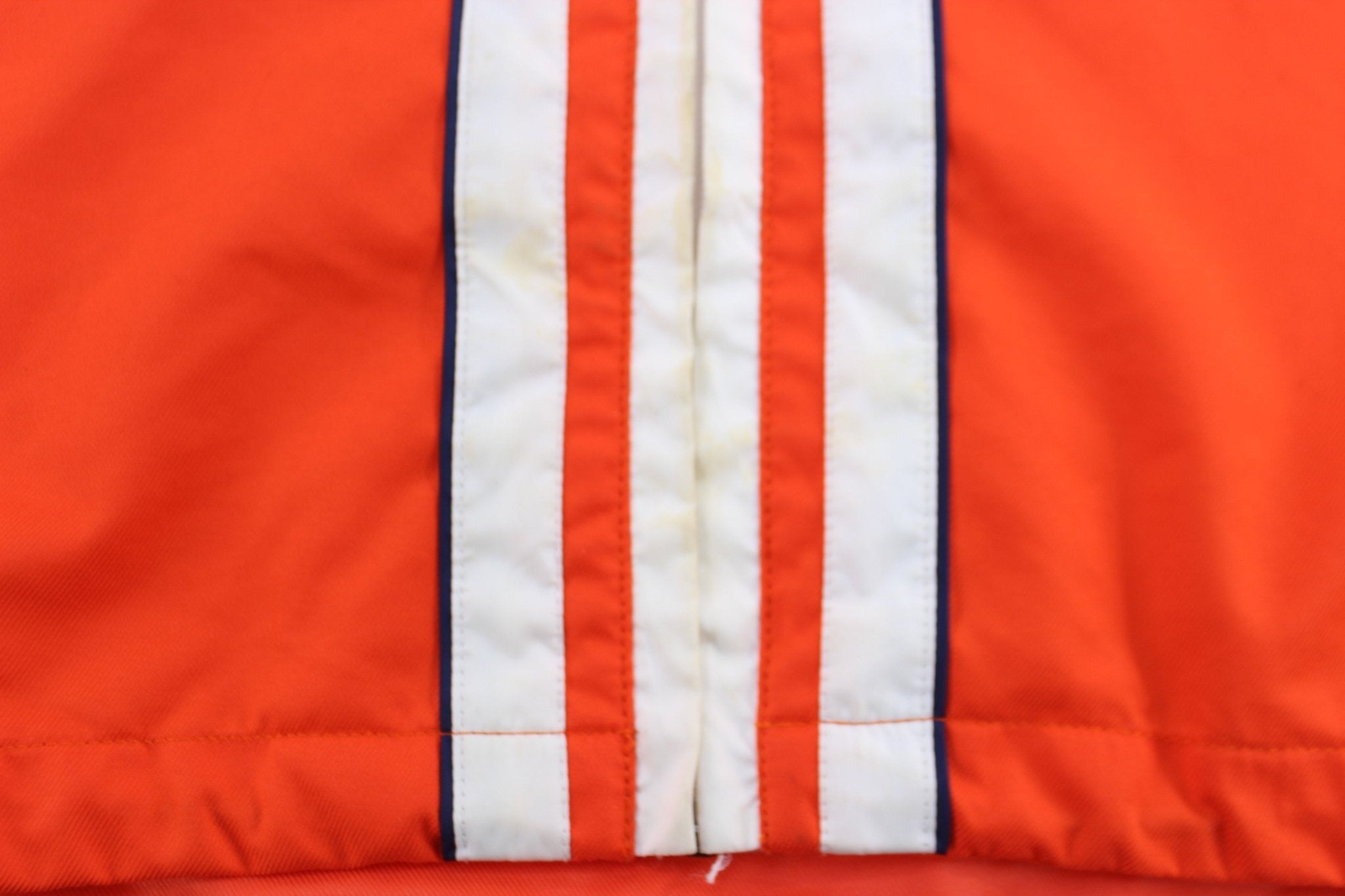1999 Boston Marathon Athletic Association Orange Striped Zip Up Jacket - ThriftedThreads.com