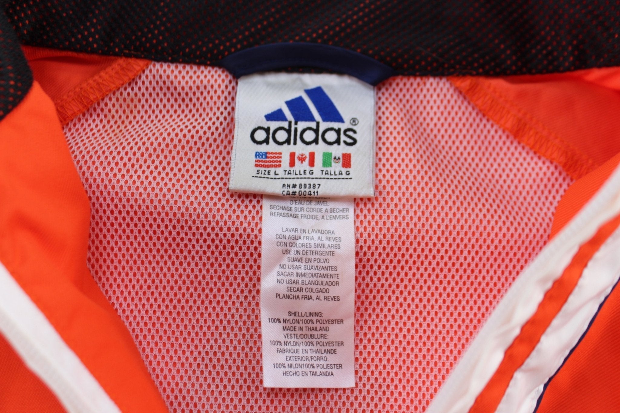 1999 Boston Marathon Athletic Association Orange Striped Zip Up Jacket - Jackets - Thrifted Threads