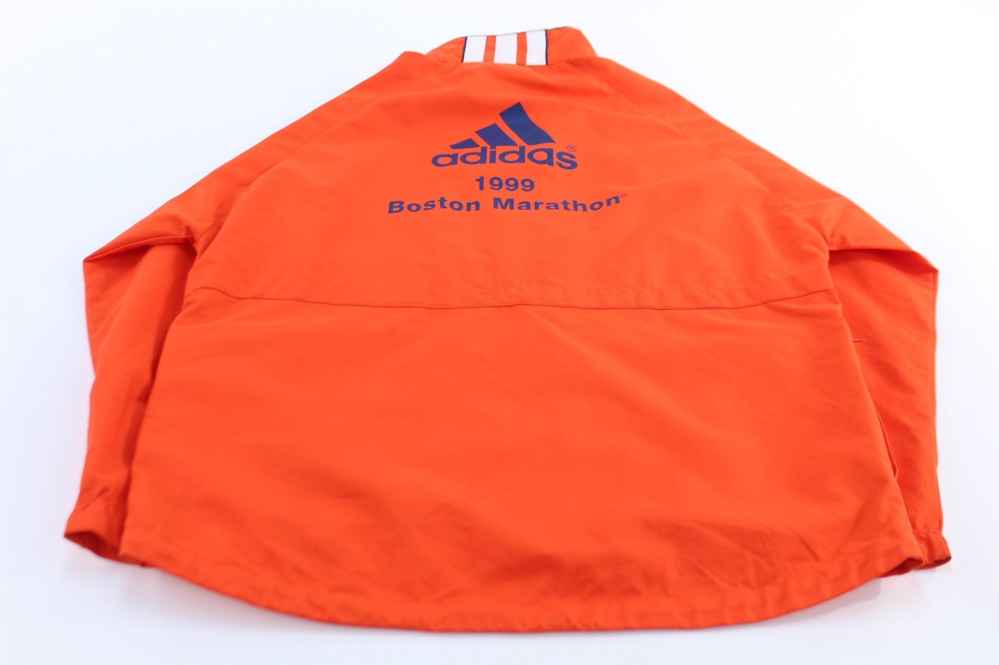 1999 Boston Marathon Athletic Association Orange Striped Zip Up Jacket - Jackets - Thrifted Threads