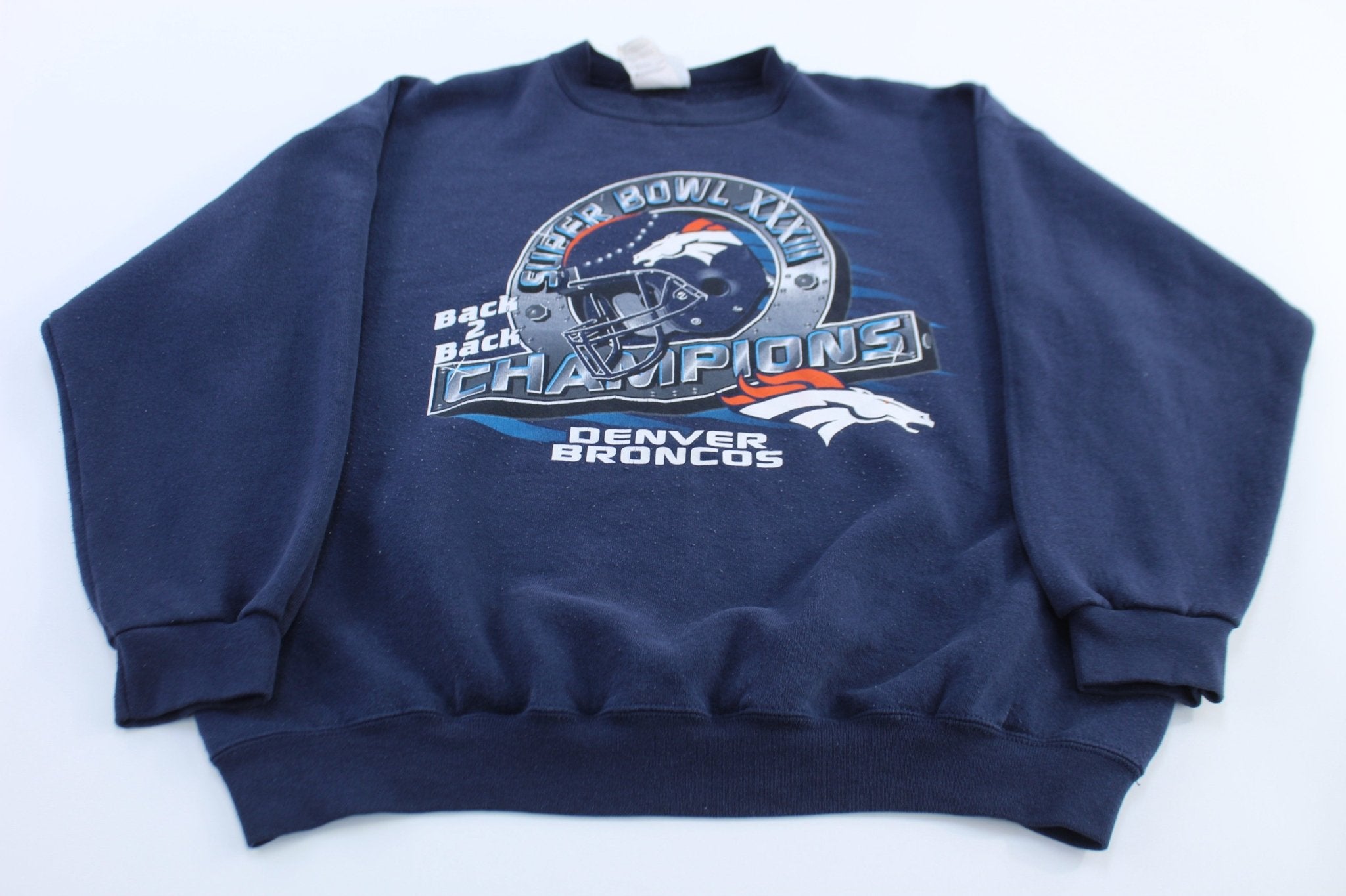1999 Denver Broncos Football Back to Back SuperBowl Champions Sweatshirt - ThriftedThreads.com