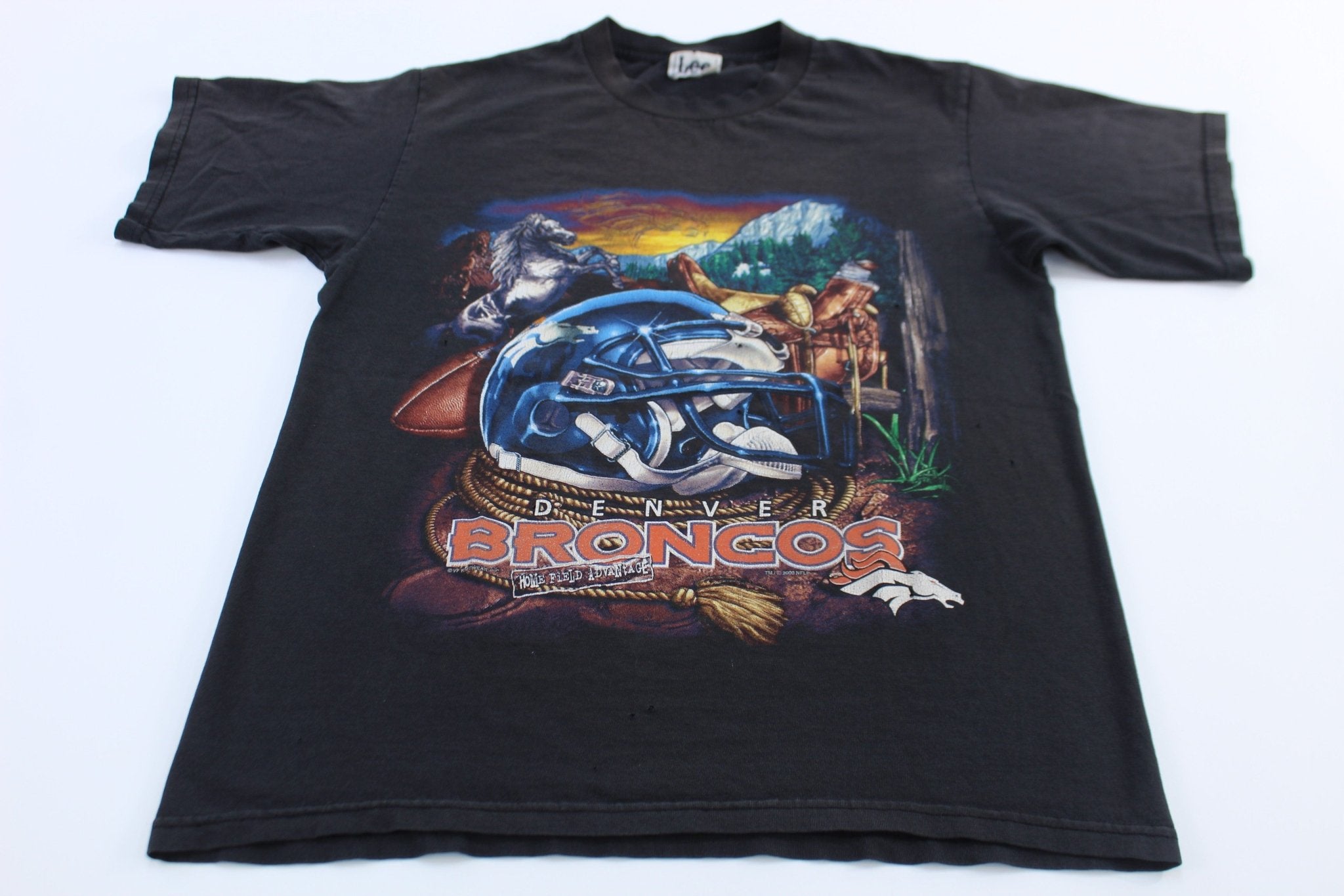 2000 Denver Broncos Football Home Field Advantage T-Shirt - ThriftedThreads.com
