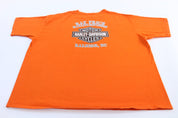 2000 Harley Davidson Motorcycles Raleigh, North Carolina Orange T-Shirt - ThriftedThreads.com