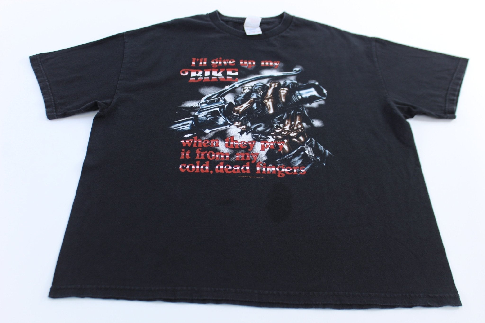 2000's I'll Give Up My Bike When You Pry It From My Cold Fingers T-Shirt - ThriftedThreads.com