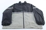 2000s Nike Embroidered Logo Grey, Black, & White Zip Up Jacket - ThriftedThreads.com