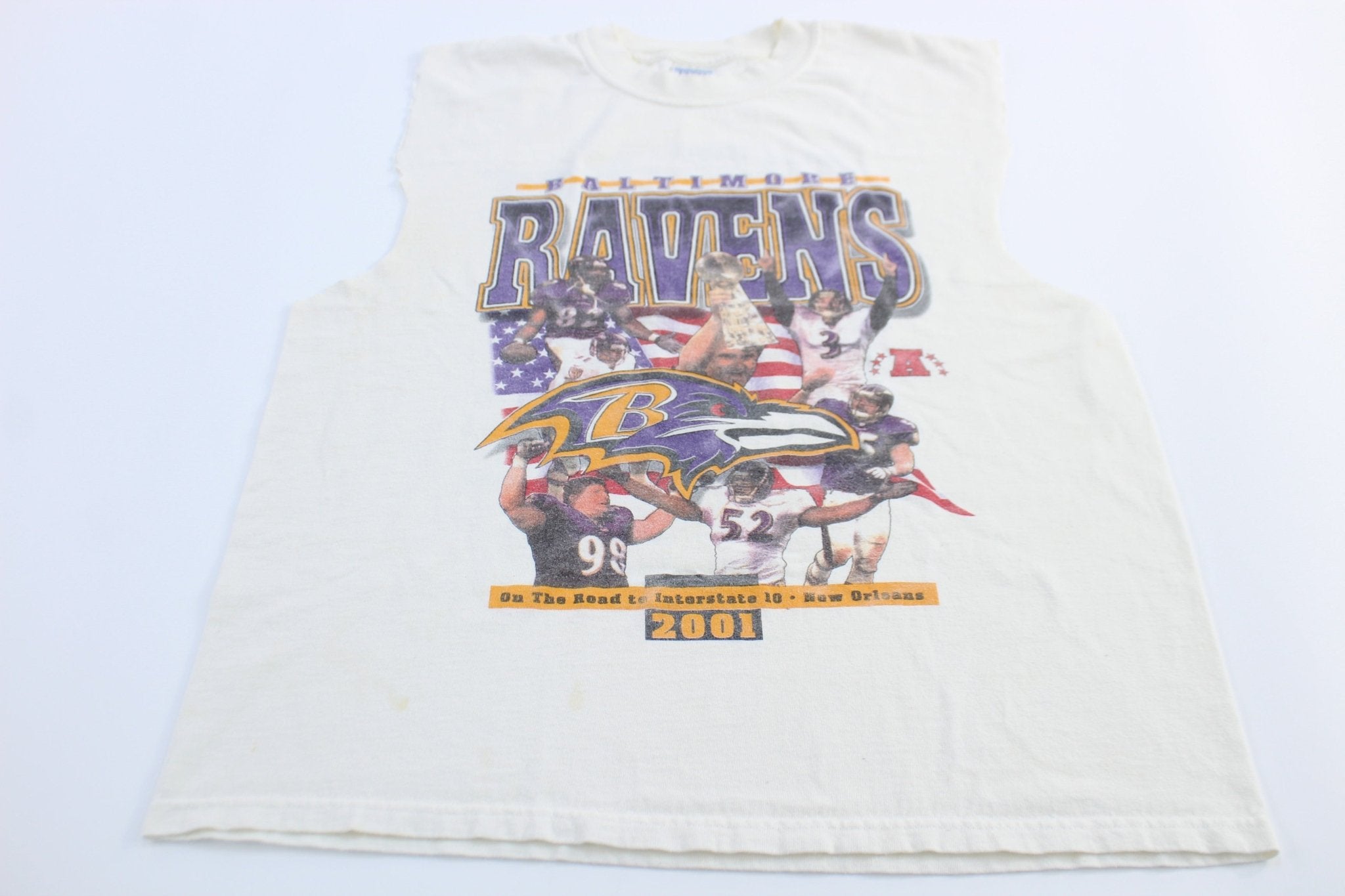 2001 Baltimore Ravens Football Schedule Tank Top - ThriftedThreads.com