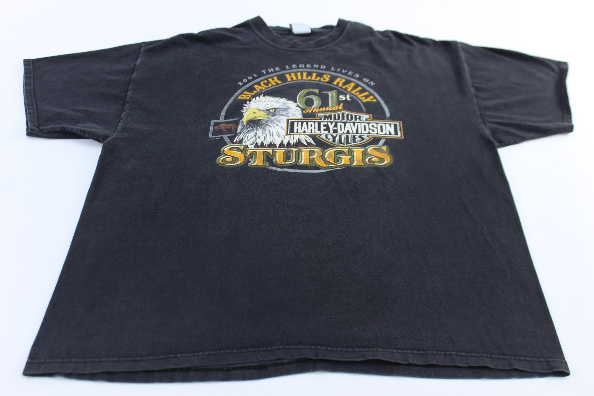 2001 Harley Davidson Motorcycles Black Hills Rally T-Shirt - ThriftedThreads.com