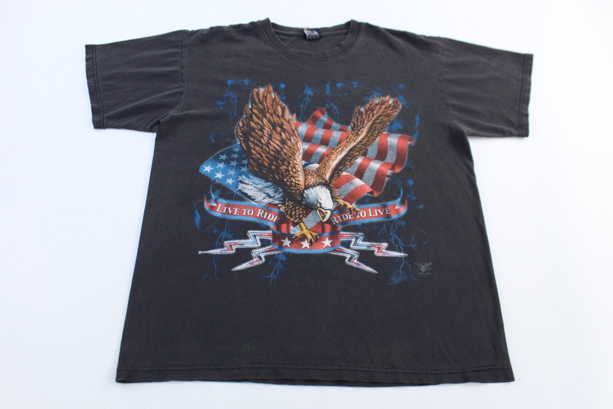 2001 Live To Ride Ride To Live Biker Graphic T-shirt - Shirts & Tops - Thrifted Threads