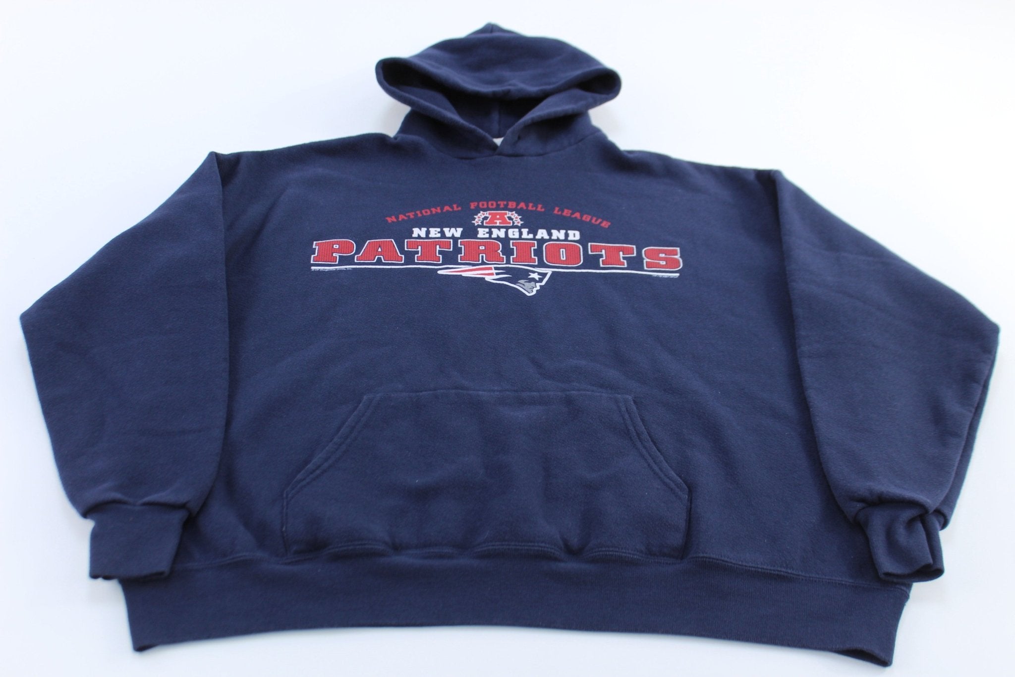 2001 New England Patriots Football Lee Sport Pullover Hoodie - ThriftedThreads.com