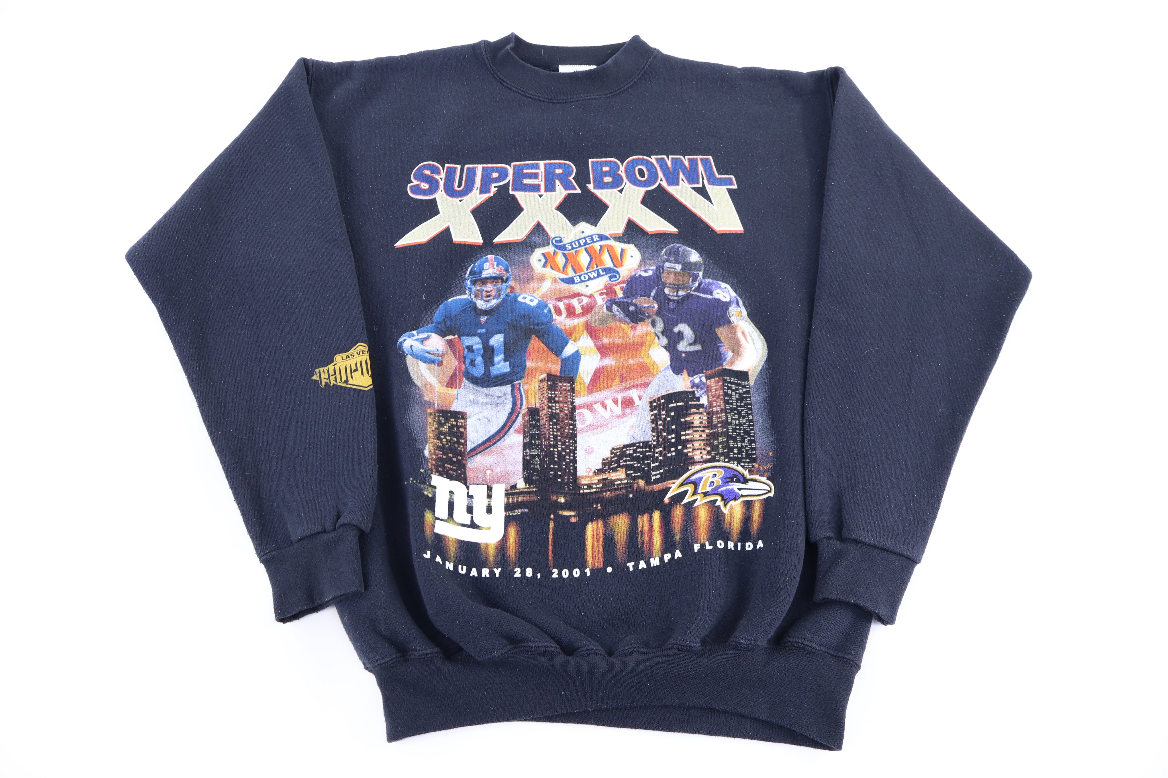 2001 Super Bowl XXXV Giants Vs Ravens Football Sweatshirt - Sweatshirt - Thrifted Threads