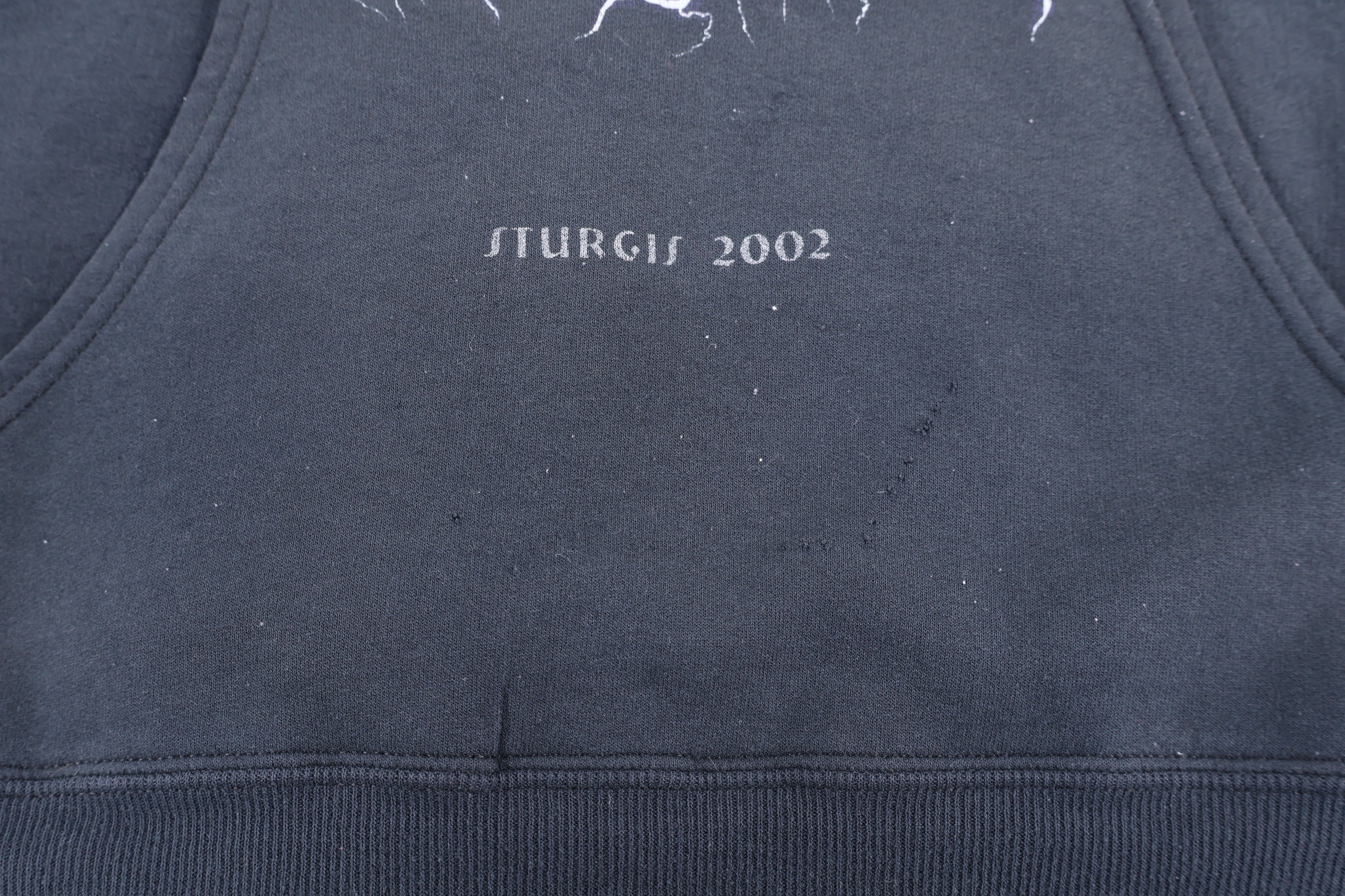 2002 Sturgis Rally Lighting Graphic Pullover Hoodie - Sweatshirt - Thrifted Threads