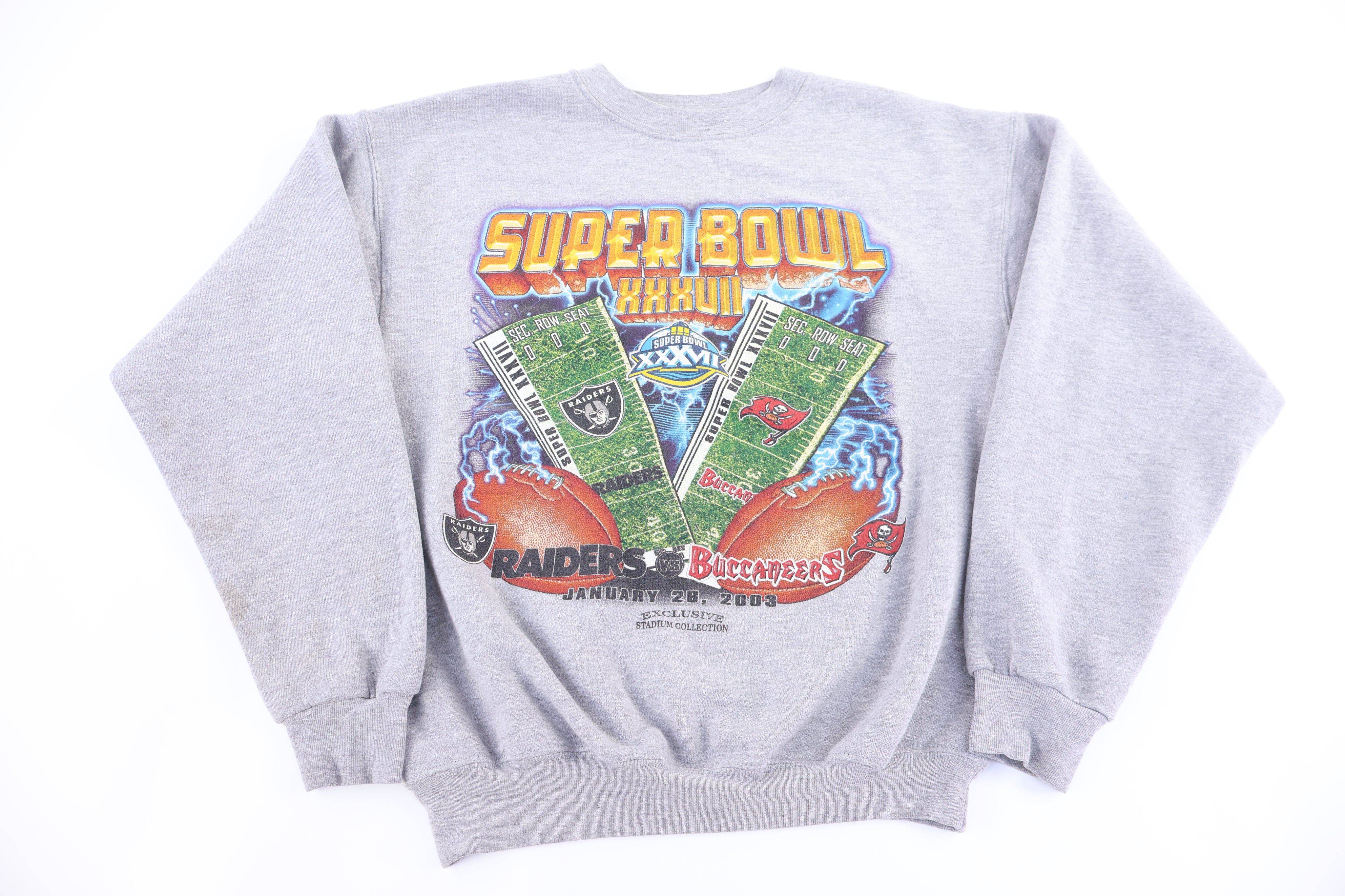 2003 Super Bowl Buccaneers Vs Raiders Sweatshirt - Sweatshirt - Thrifted Threads