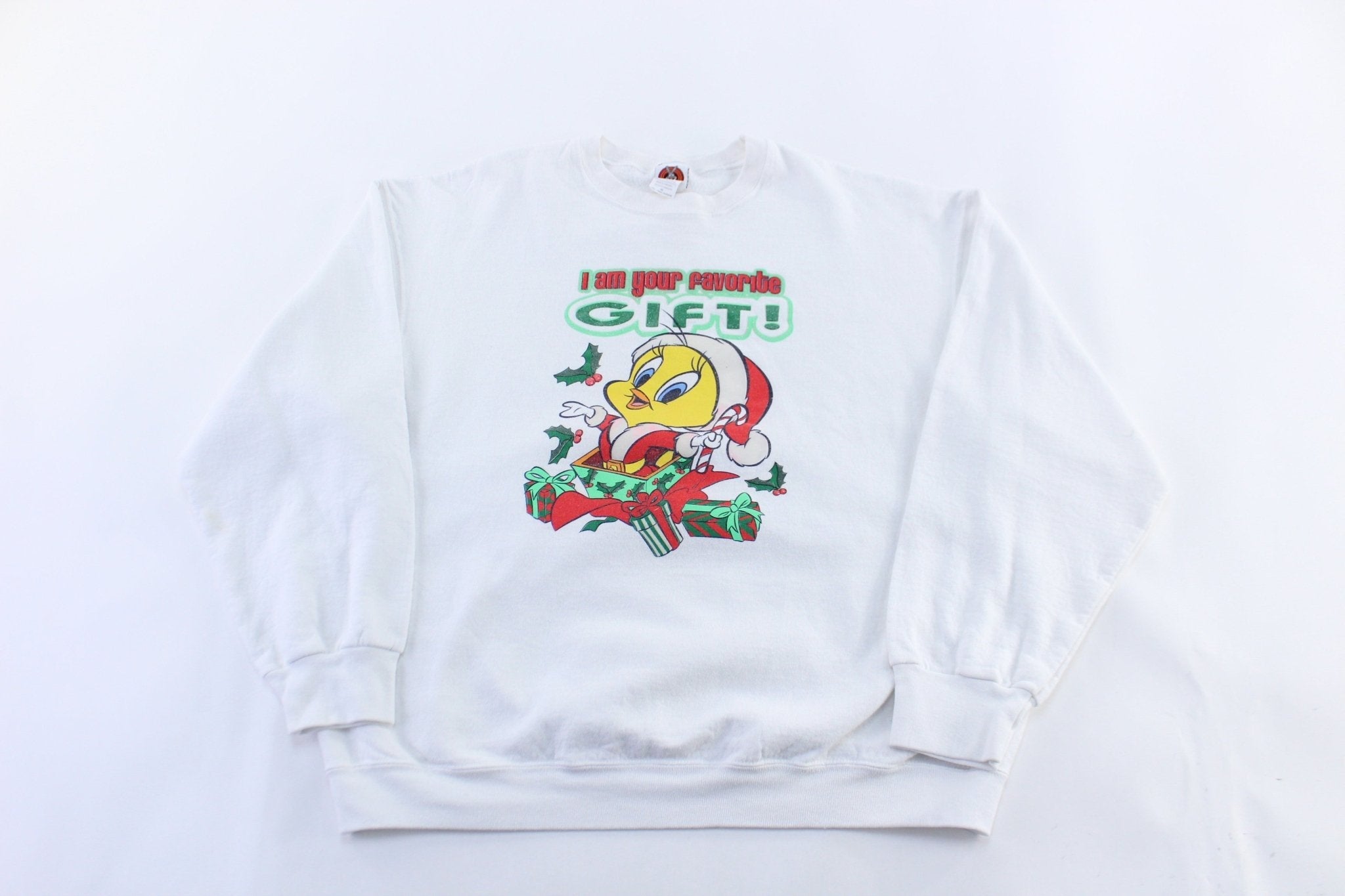 2004 Looney Tunes Tweety Christmas Graphic Sweatshirt - Sweatshirt - Thrifted Threads