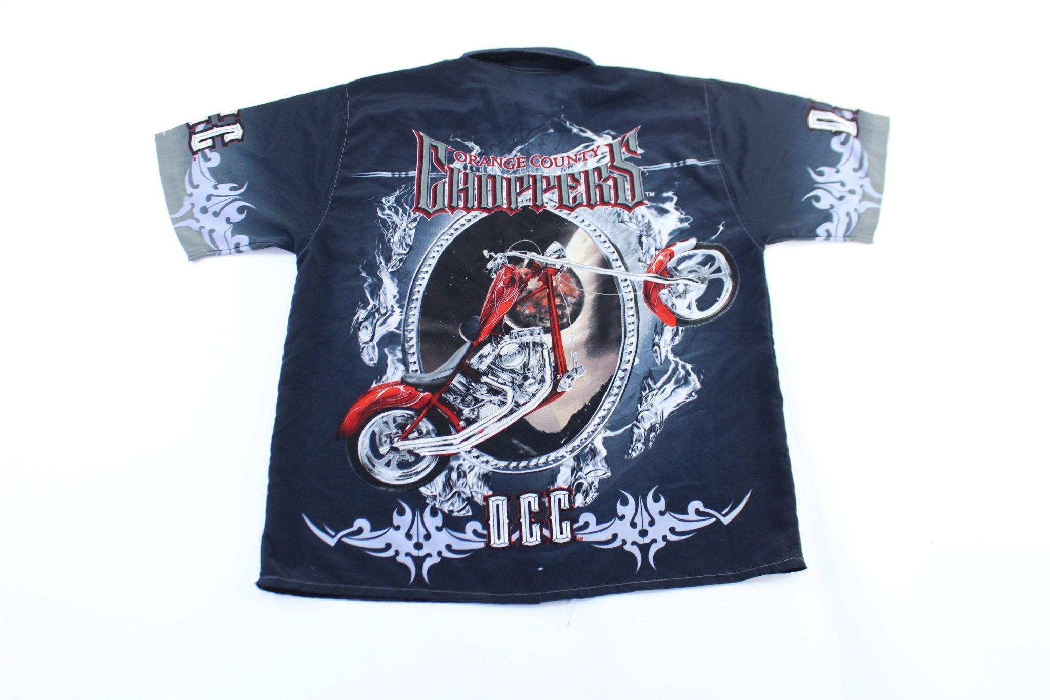 2004 Orange County Choppers All Over Print Button Down Shirt - Button Ups/Downs - Thrifted Threads